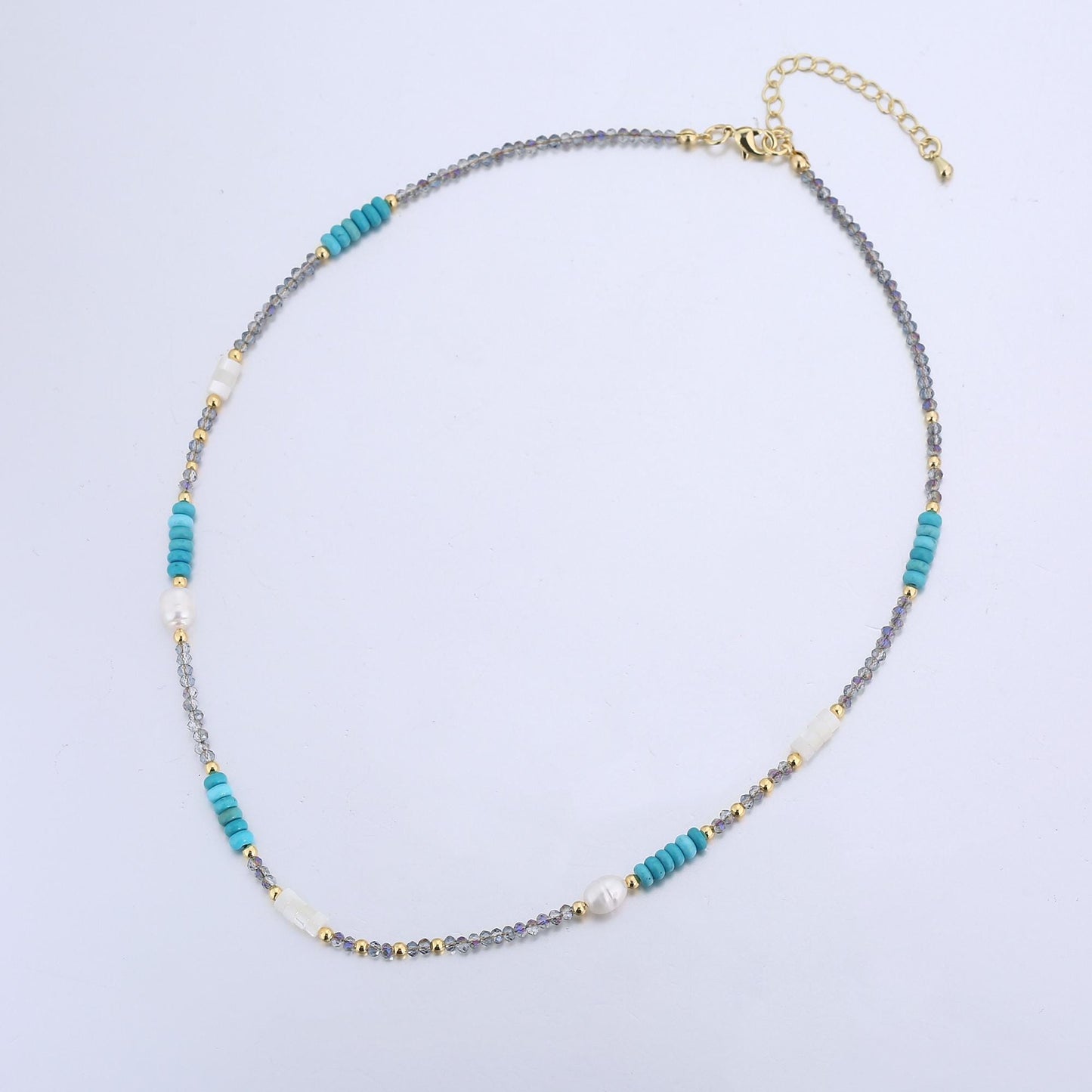Summer Beaded Layer Necklace, Handmade Boho Festival Beach Accessory, Perfect Layered Gift for Her, Coastal & Trendy Jewelry WA-2963