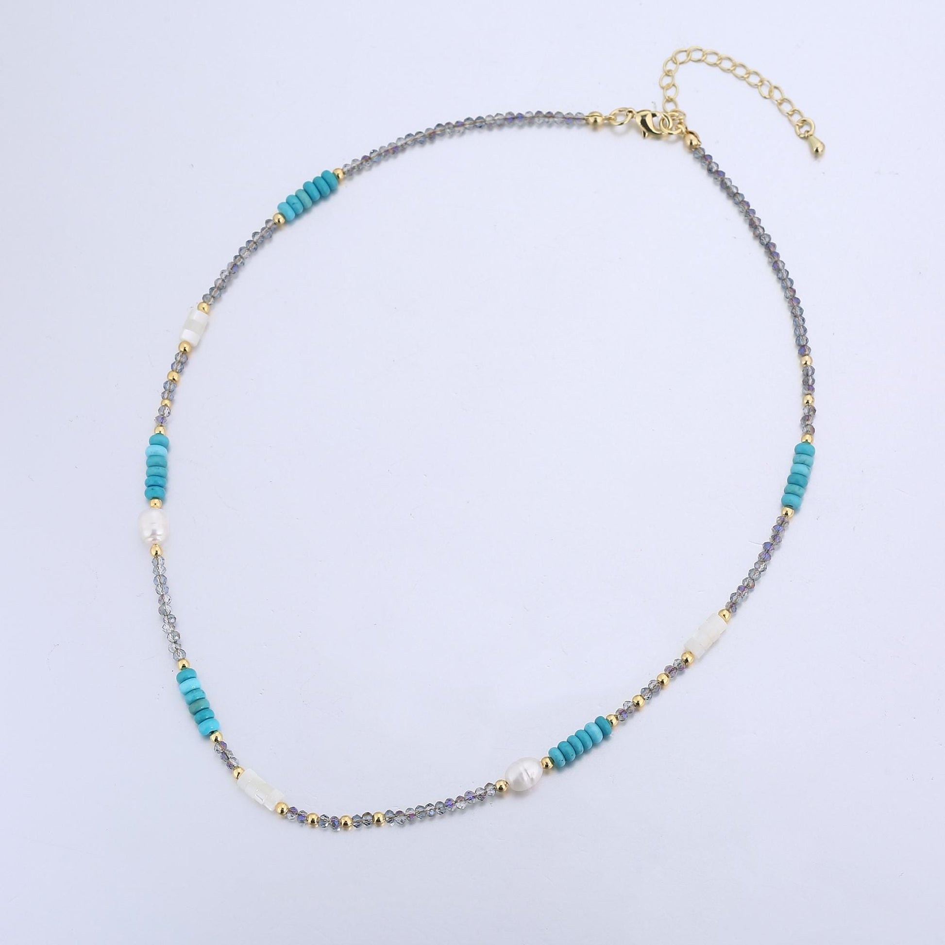 Summer Beaded Layer Necklace, Handmade Boho Festival Beach Accessory, Perfect Layered Gift for Her, Coastal & Trendy Jewelry WA-2963