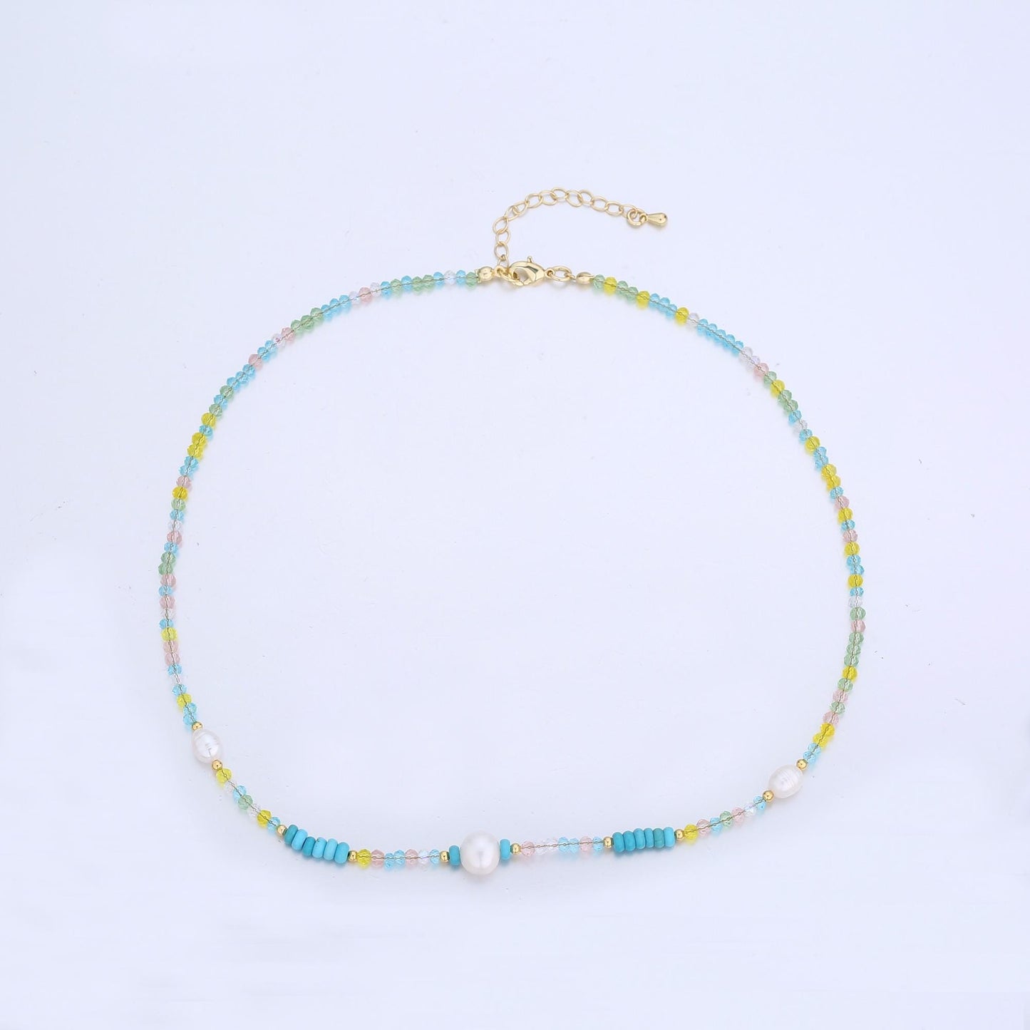Summer Beaded Layer Necklace, Handmade Boho Festival Beach Accessory, Perfect Layered Gift for Her, Coastal & Trendy Jewelry WA-2963
