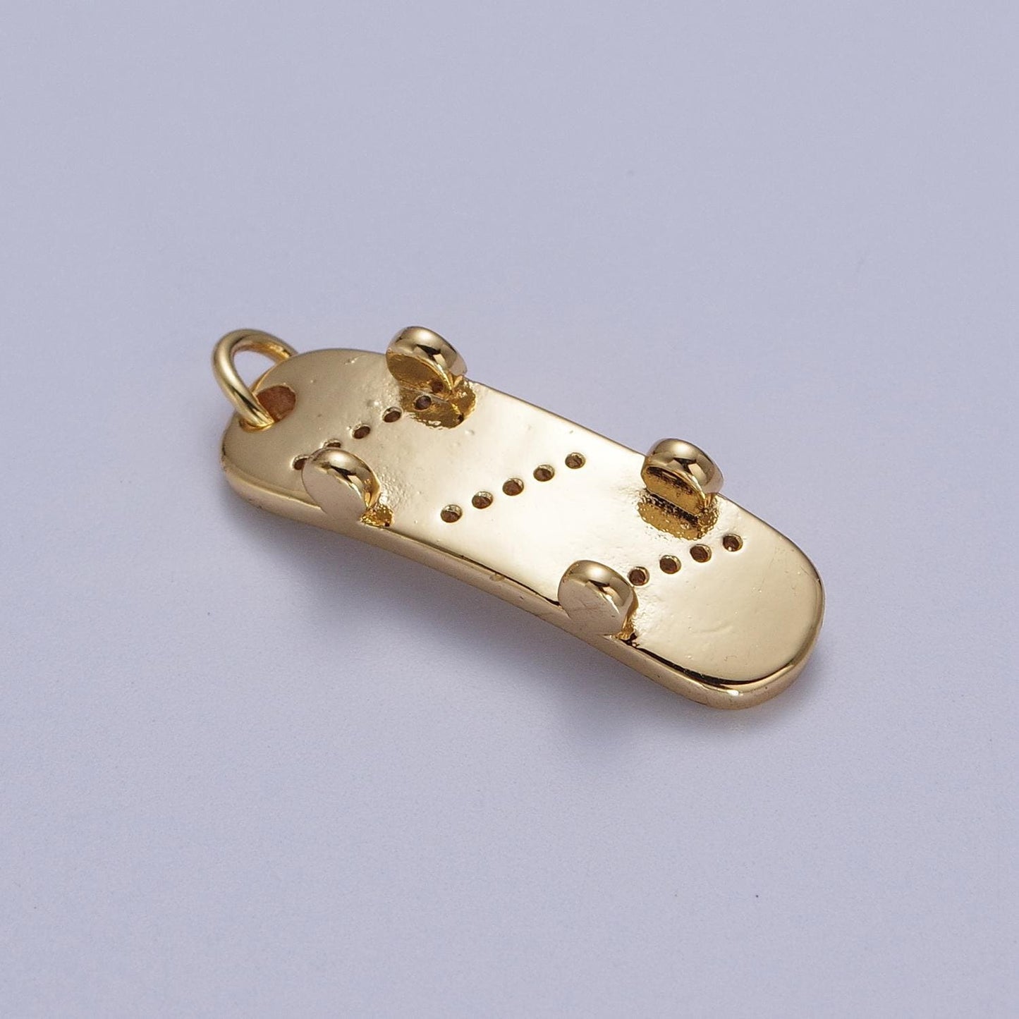 18k Gold Filled Skate board pave charm Silver board cubic zirconia pendant 23x7mm Sport jewelry outdoor activity inspired E525