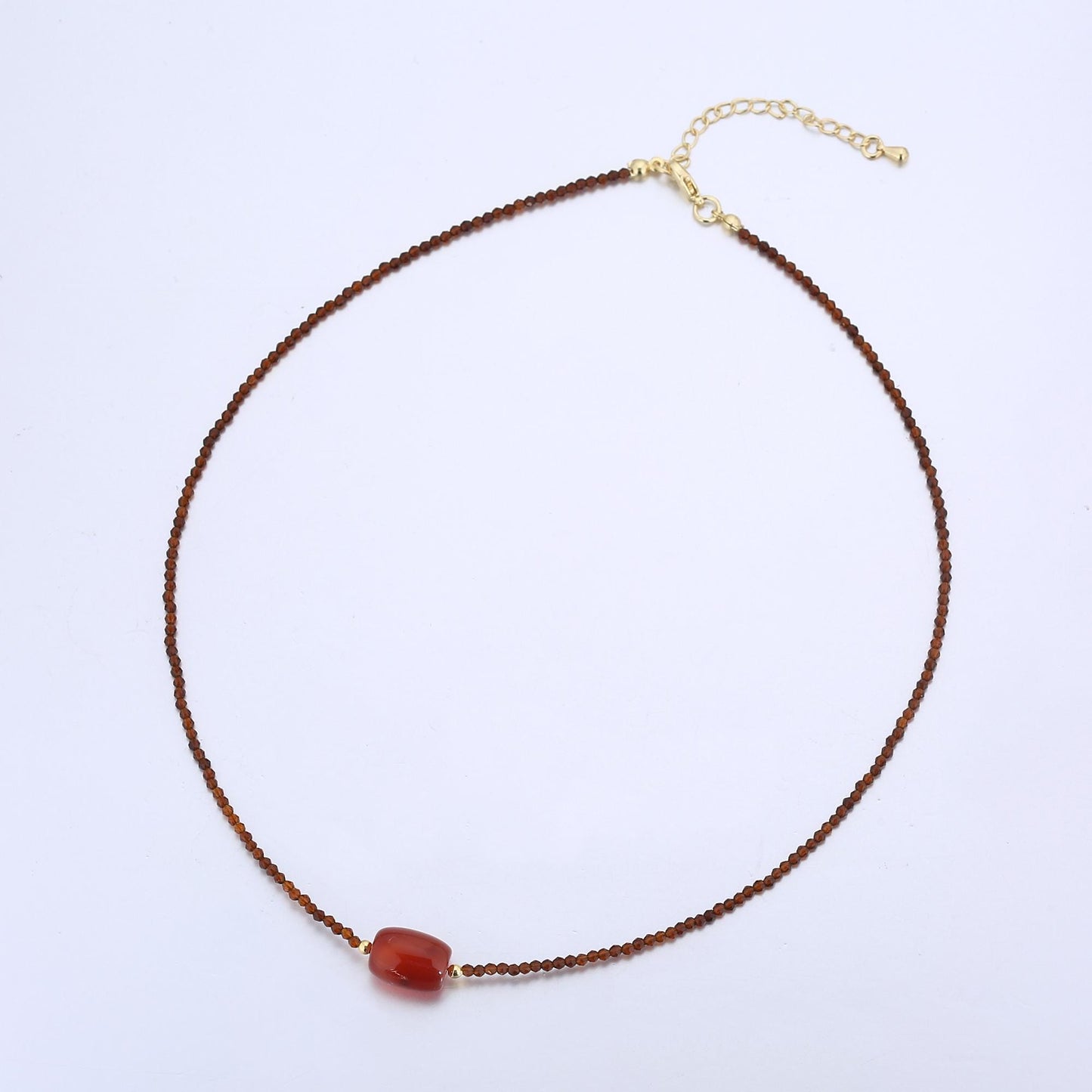 Handcrafted Dainty Beaded Necklace Gold Filled Layer Summer Necklace WA2957