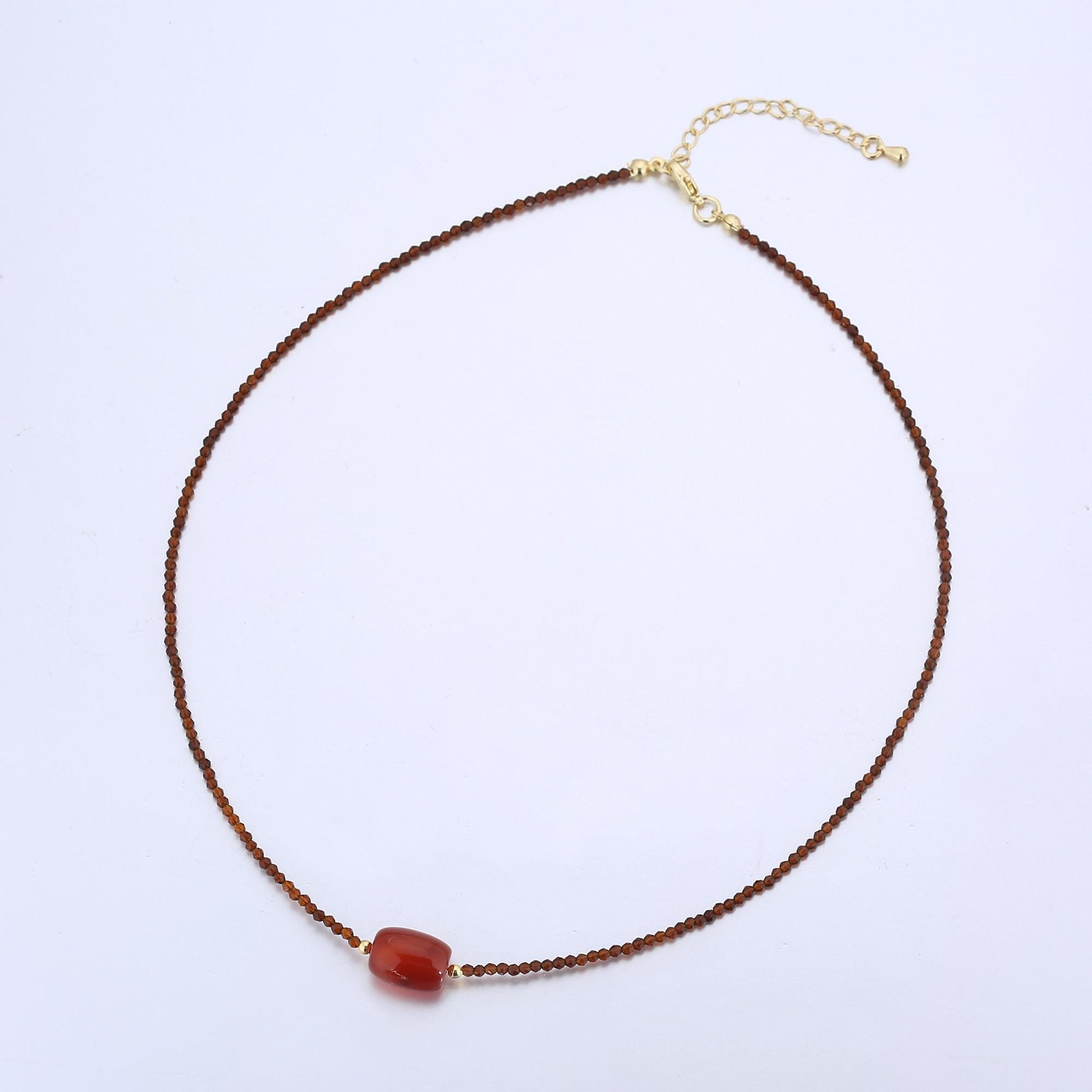 Handcrafted Dainty Beaded Necklace Gold Filled Layer Summer Necklace WA2957