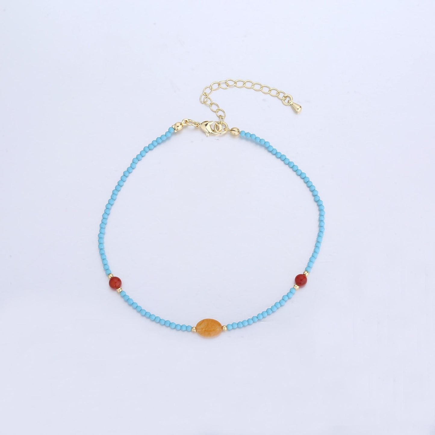 Handcrafted Beaded Anklets for Summer Jewelry Handmade Gift Idea 9 inch Long WA2947