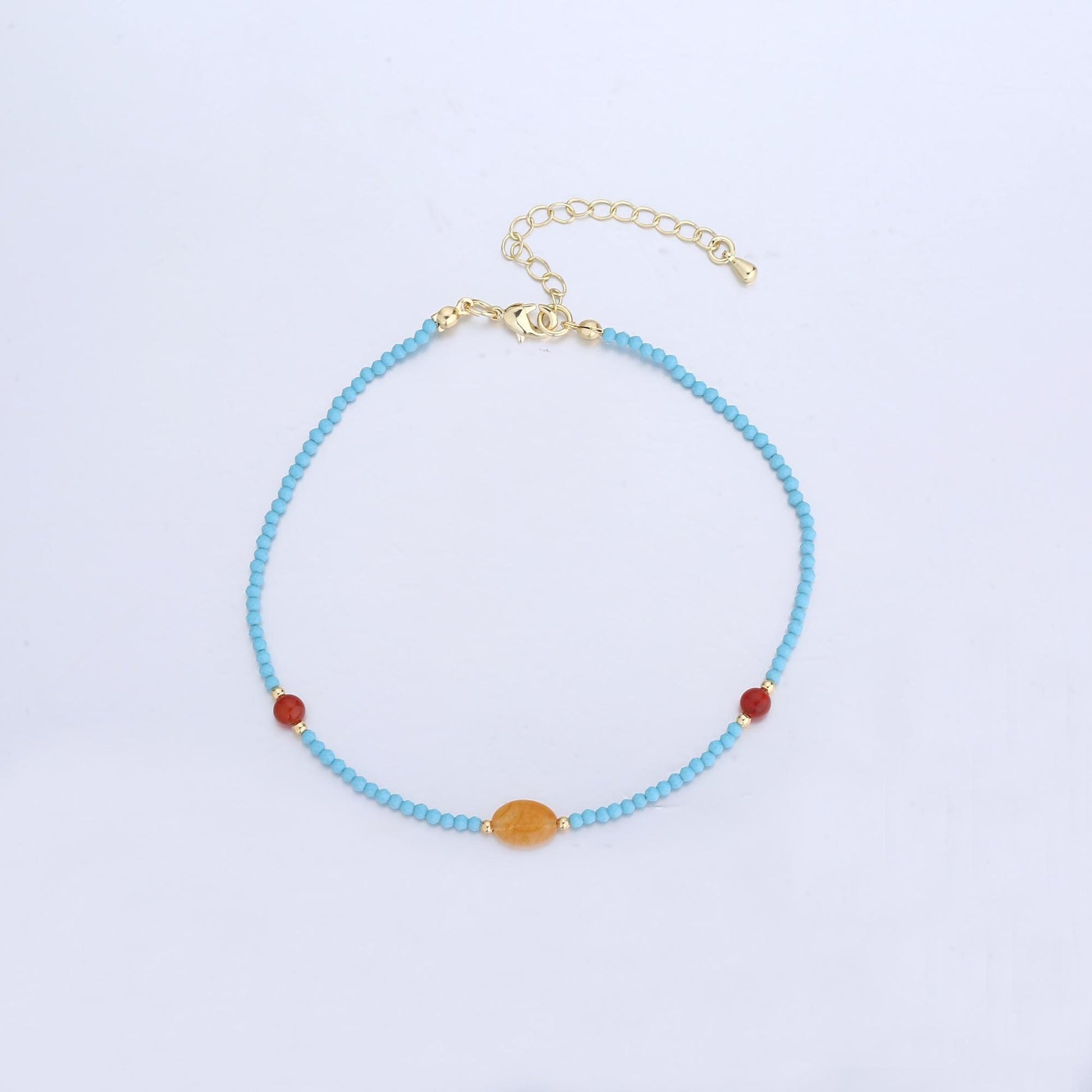 Handcrafted Beaded Anklets for Summer Jewelry Handmade Gift Idea 9 inch Long WA2947