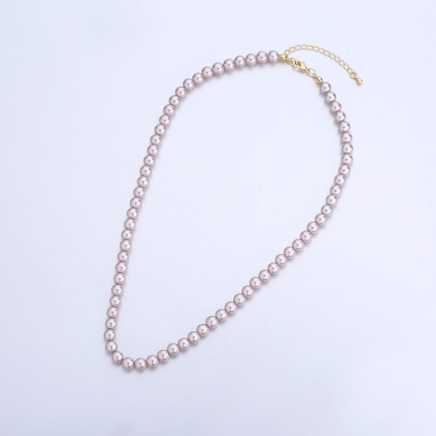 Handcrafted Champagne Shell Pearl Necklace 17 inch + 2 inch extender for Layering minimalist Jewelry Making Supply WA2826