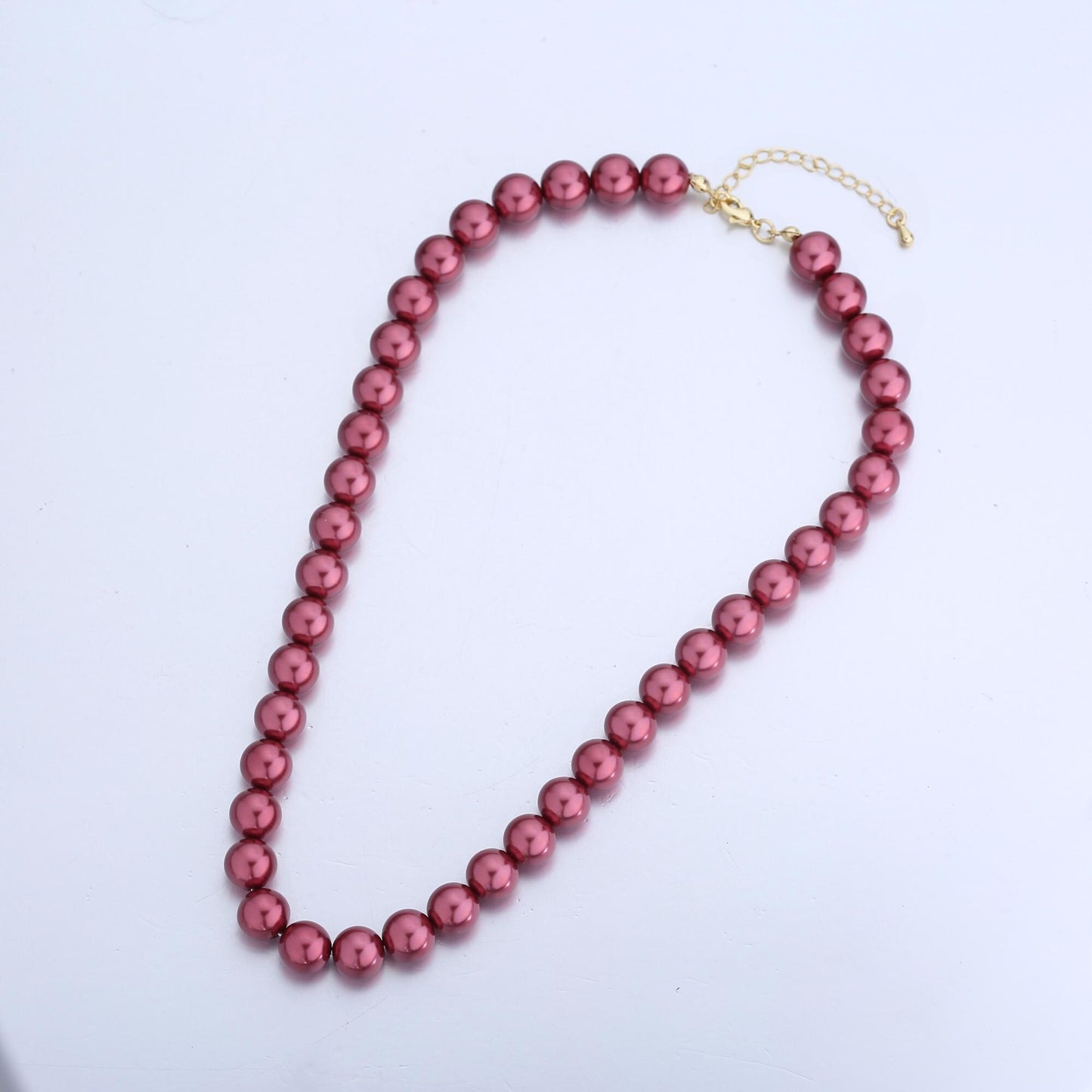 Handcrafted Red Shell Pearl Necklace 17 inch + 2 inch extender for Layering minimalist Jewelry Making Supply WA2848