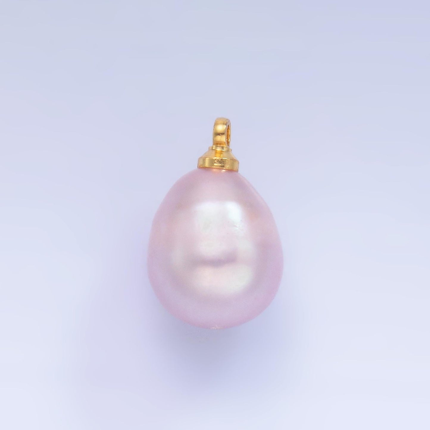 1x small fresh water pearl gold 9 mm real pearl mini charm minimalist bracelet necklace earring enhancer charm pendant P-1580