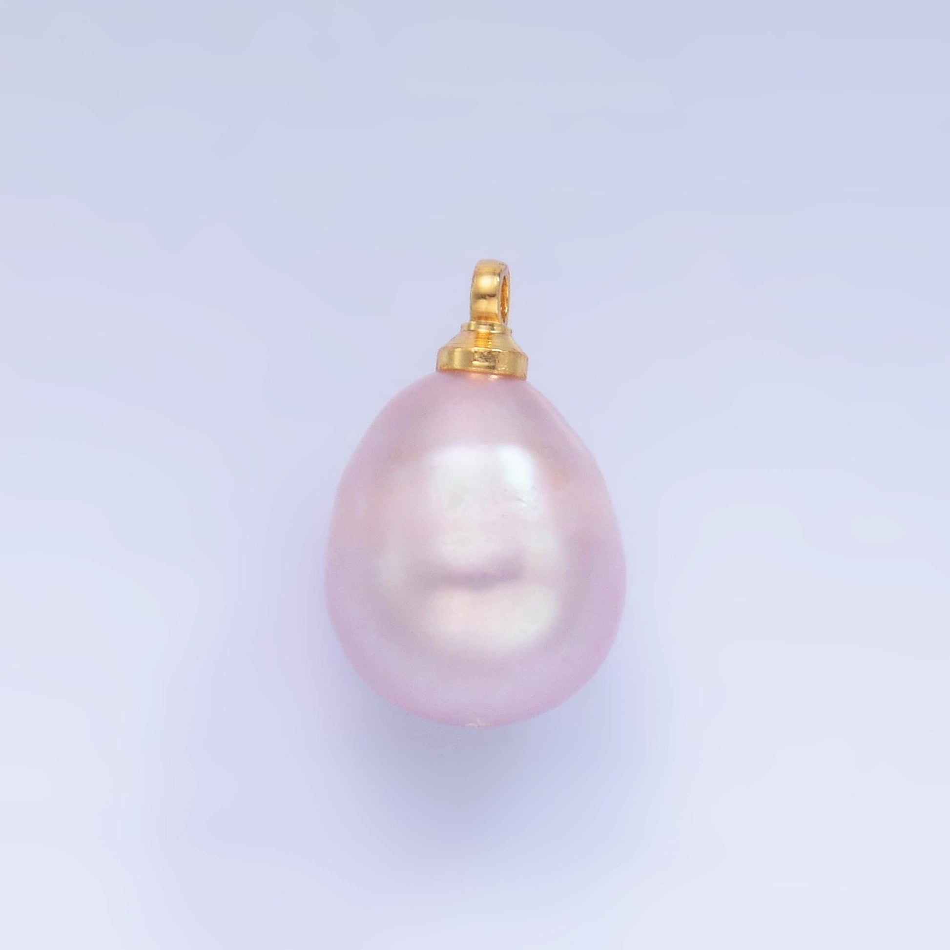 1x small fresh water pearl gold 9 mm real pearl mini charm minimalist bracelet necklace earring enhancer charm pendant P-1580