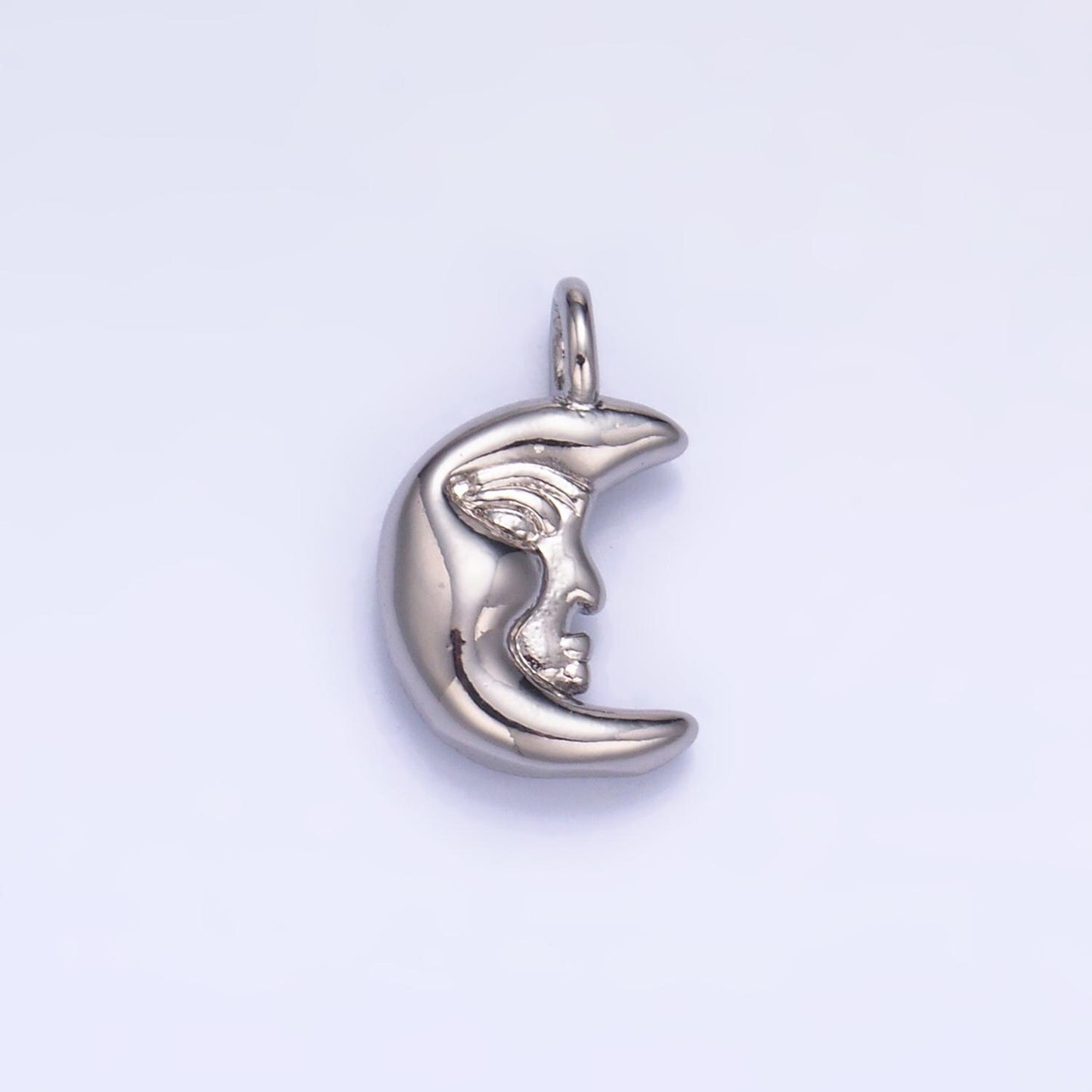 Mini Gold Moon Face charm crescent moon celestial charm for jewelry making W-833