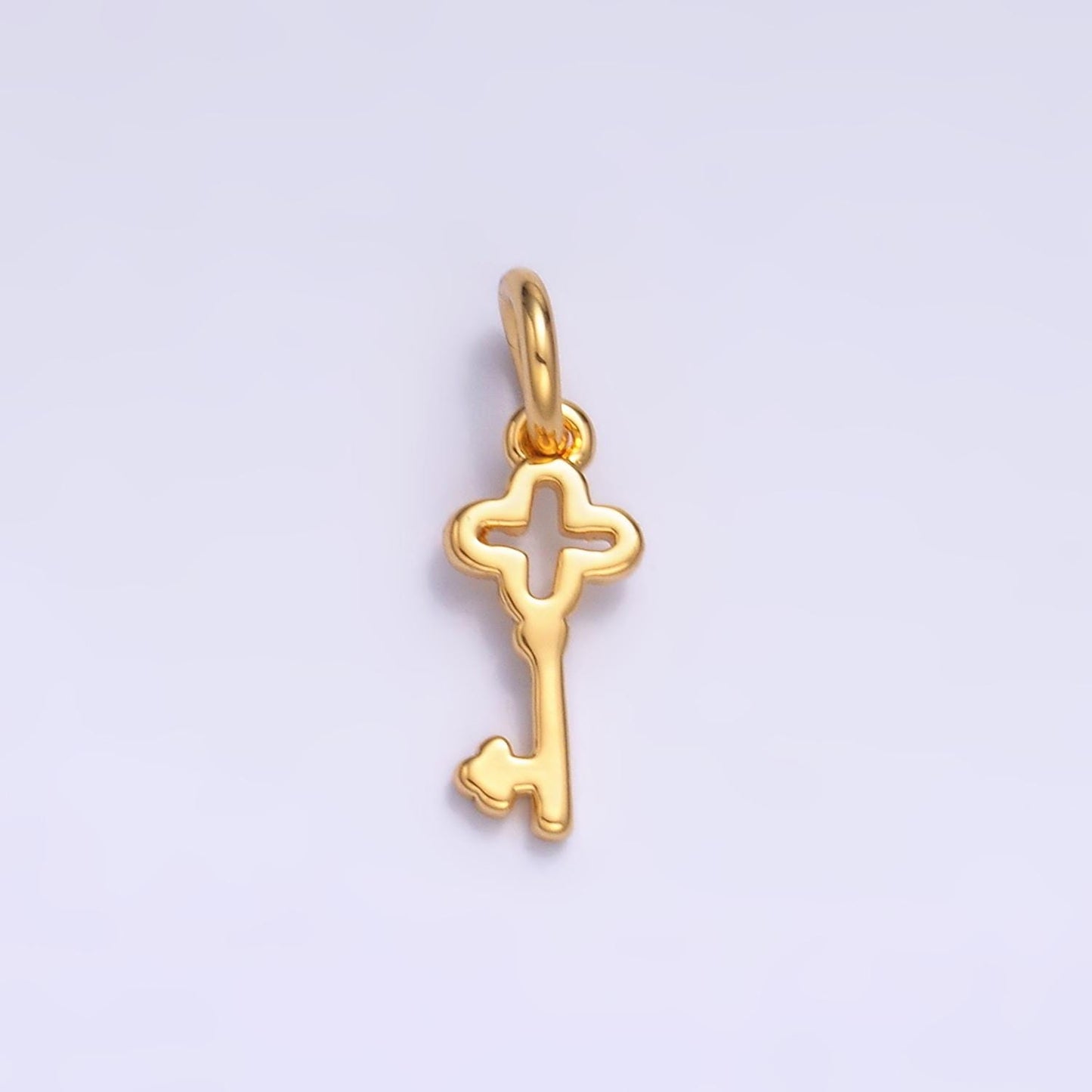 24K Gold Filled Key Pendant Mini Key Charm Bracelet Necklace for DIY Jewelry Making Supply M179