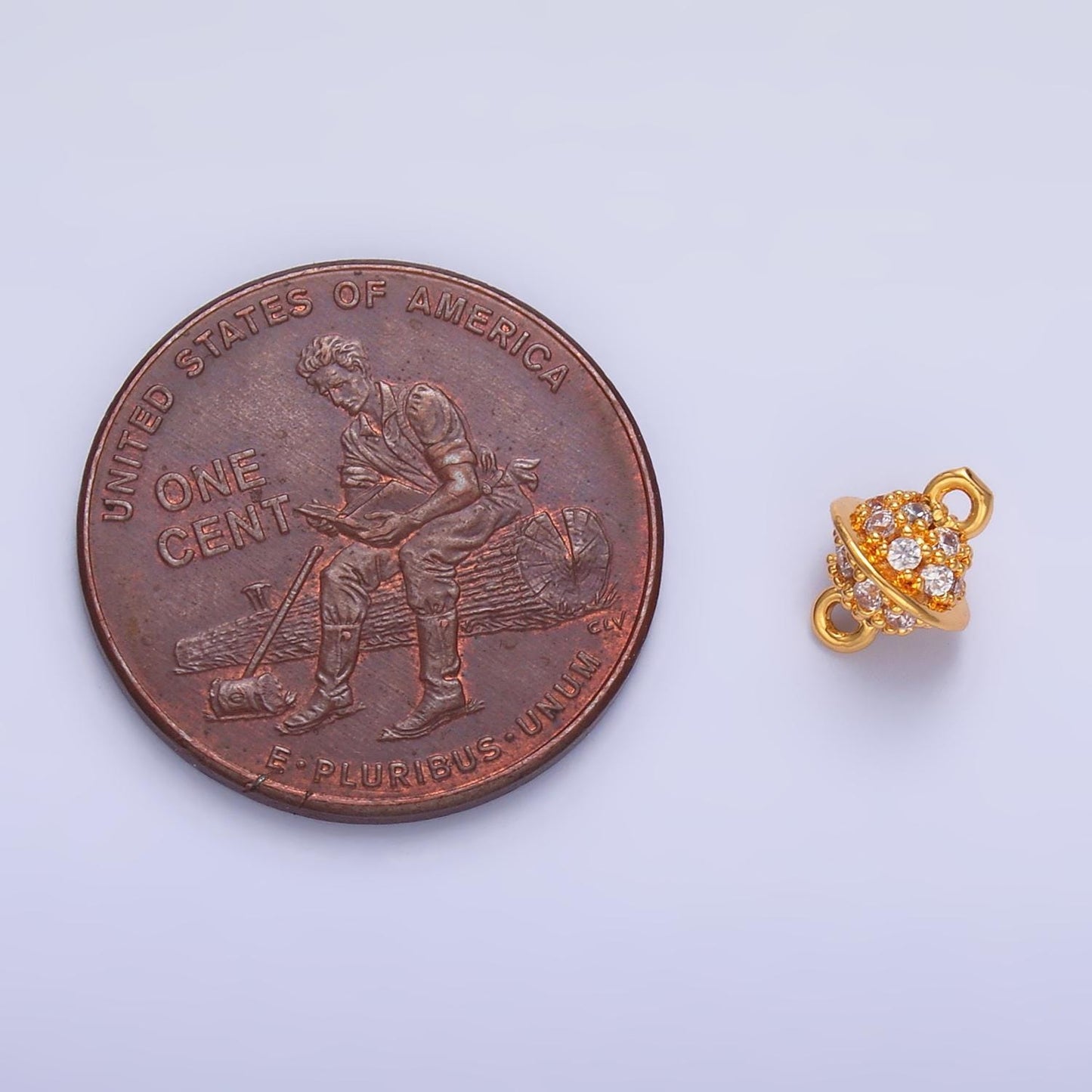 24K Gold Filled Micro Paved CZ Round Ball Connector | Y009