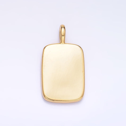 Gold Engravable Military Style Dog Tag Pendant for Personalize Front, Back or Both Blank Tag Jewelry Making Supply 26x14 mm AA-1547
