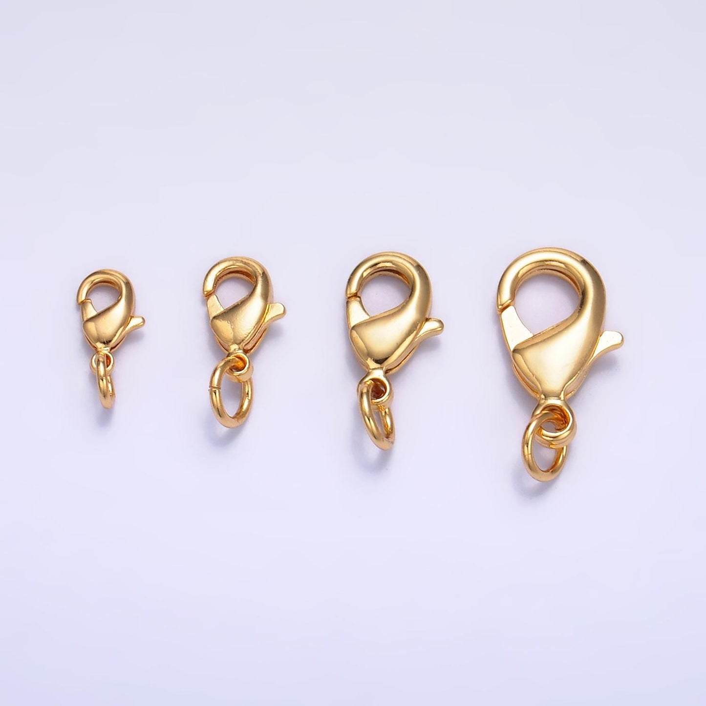 24k gold filled 8mm, 10mm, 12mm, 15mm lobster claw clasps closure findings supply for jewelry making | Z1068