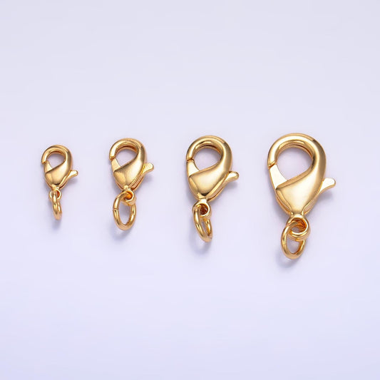 24k gold filled 8mm, 10mm, 12mm, 15mm lobster claw clasps closure findings supply for jewelry making | Z1068