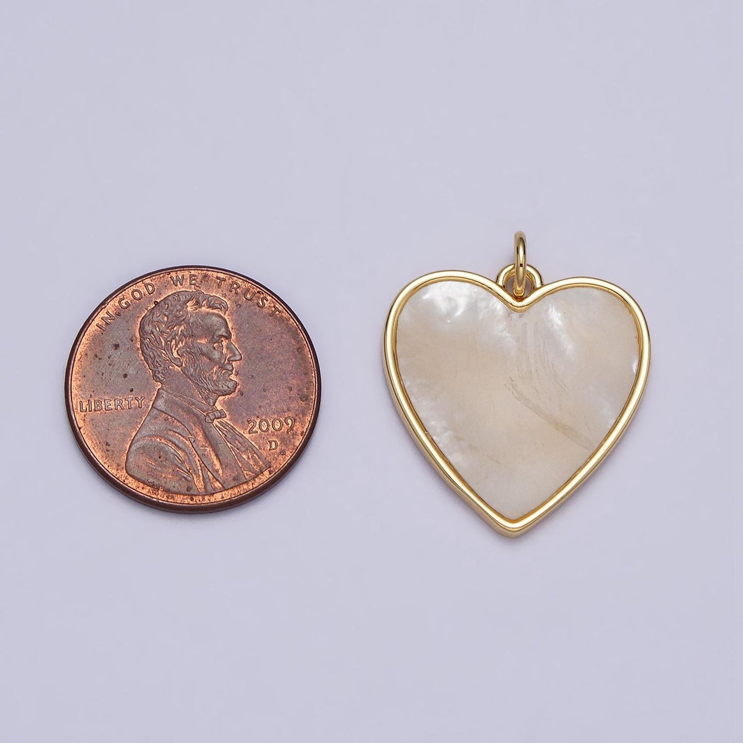 Gold pearly white heart pendant, 14k gold Filled shell pearl heart love charm | ac985