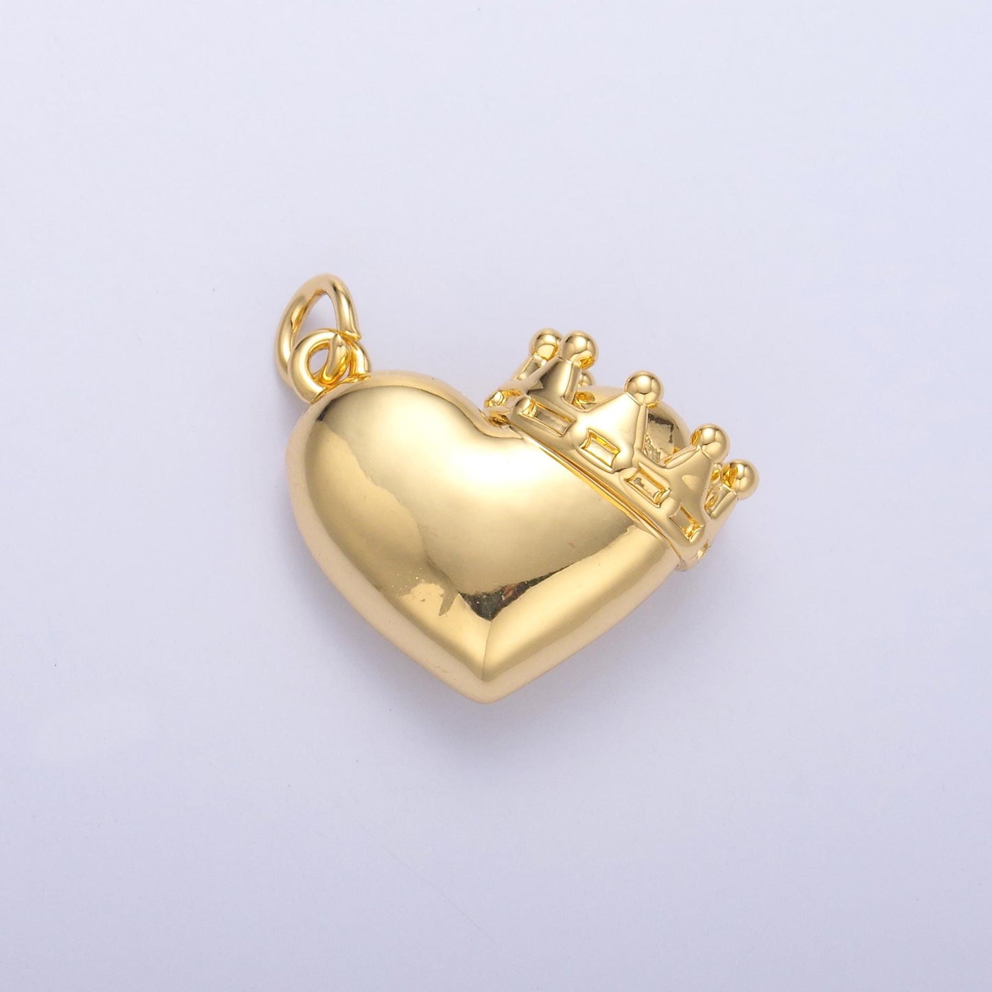 Gold Crown Heart Pendant Charm, Silver Crown Pendant Charm for Dangle Drop Charm C038