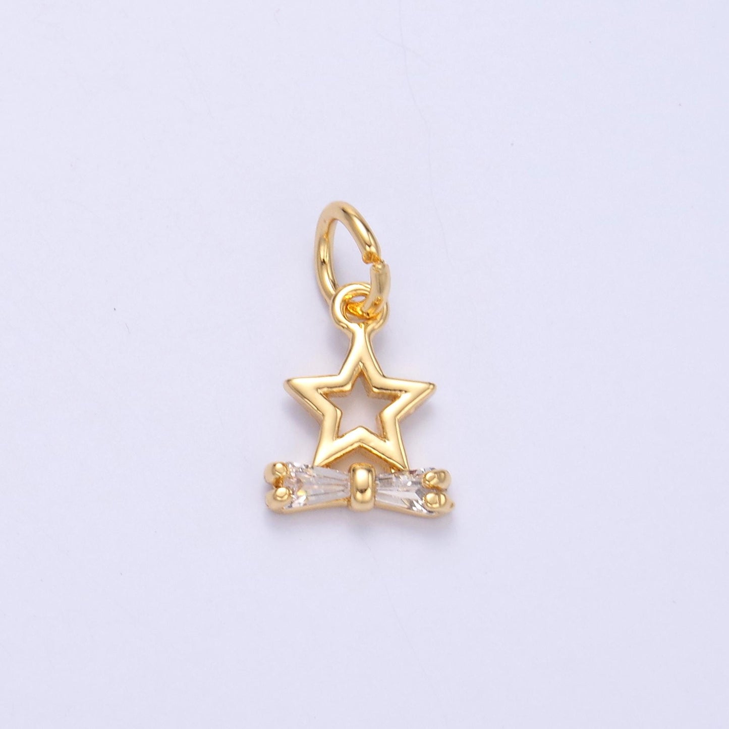 Mini Gold Star Charm Micro Pave Charm , Twinkle Little Star Jewelry Pendant Celestial Charm for Jewelry Supply C042