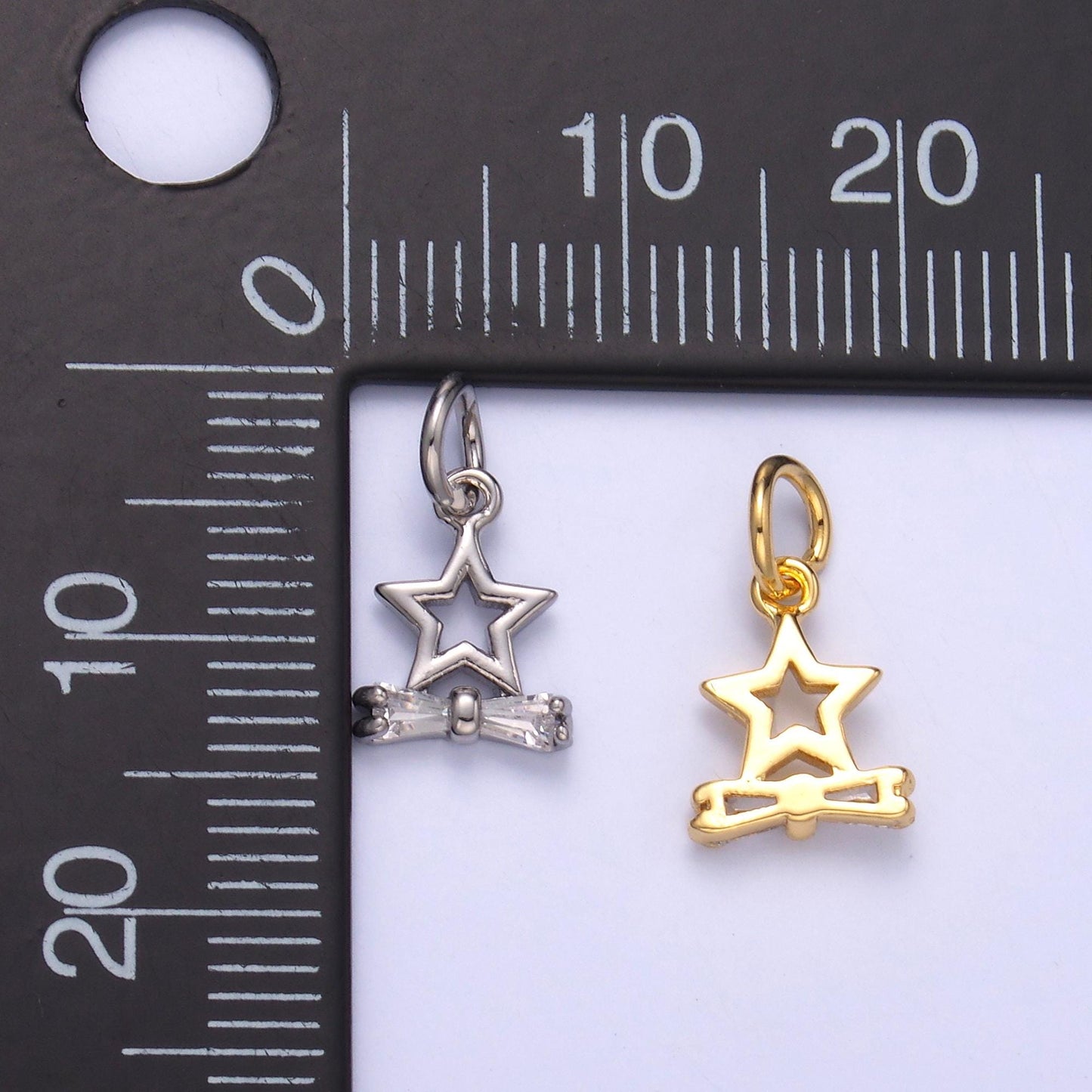 Mini Gold Star Charm Micro Pave Charm , Twinkle Little Star Jewelry Pendant Celestial Charm for Jewelry Supply C042