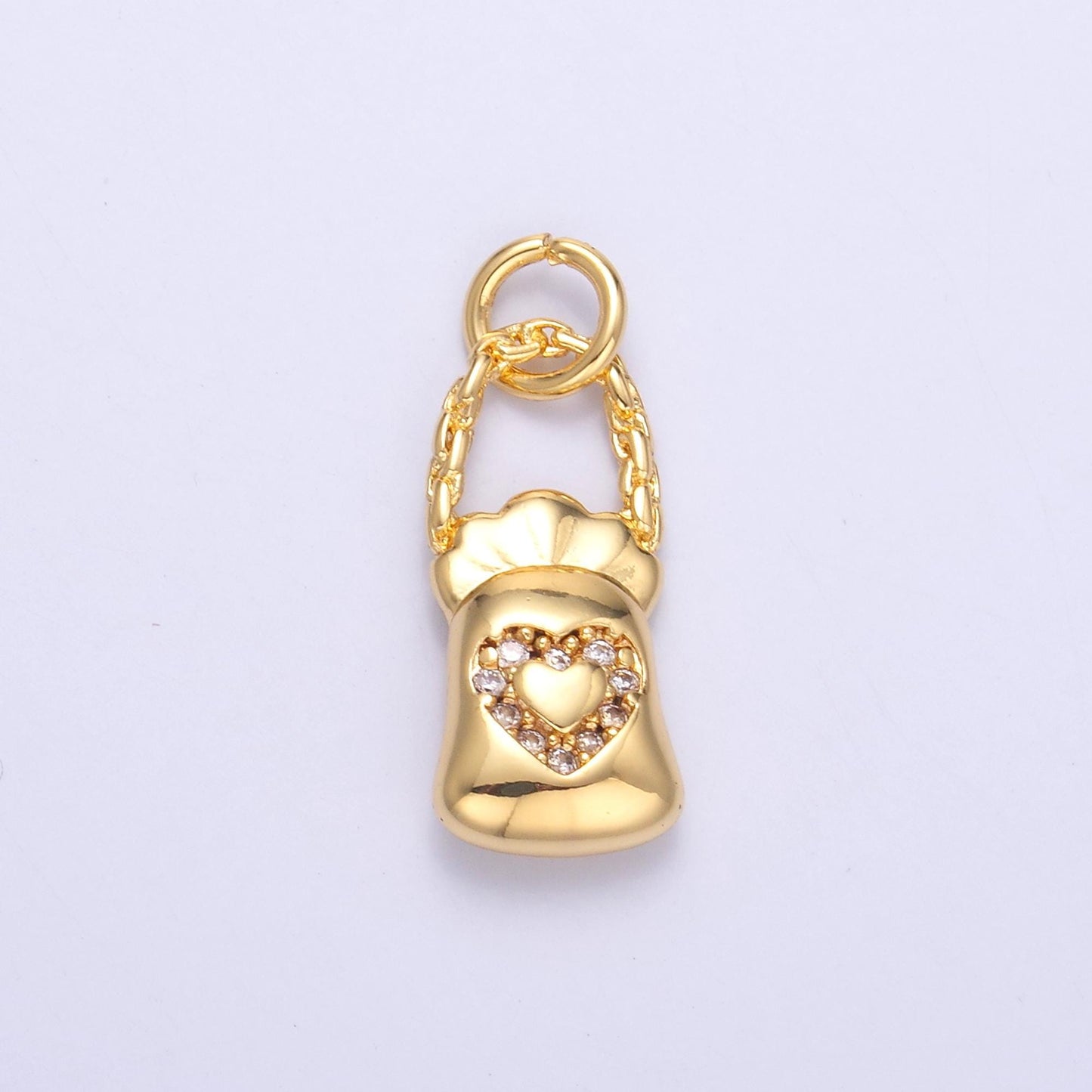 24k golf filled bag of love charm pendant for bracelet necklace charm Cute Jewelry C043