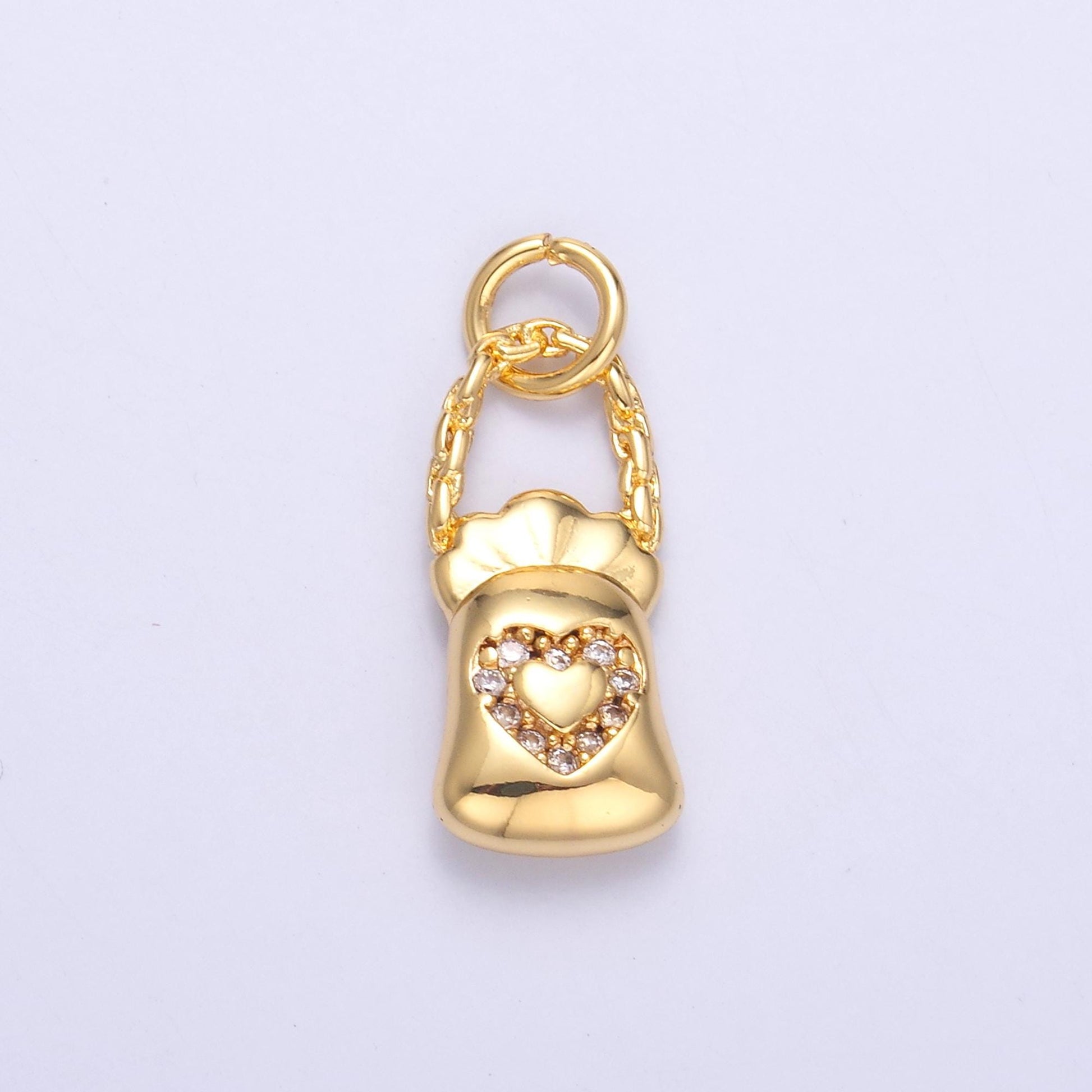 24k golf filled bag of love charm pendant for bracelet necklace charm Cute Jewelry C043