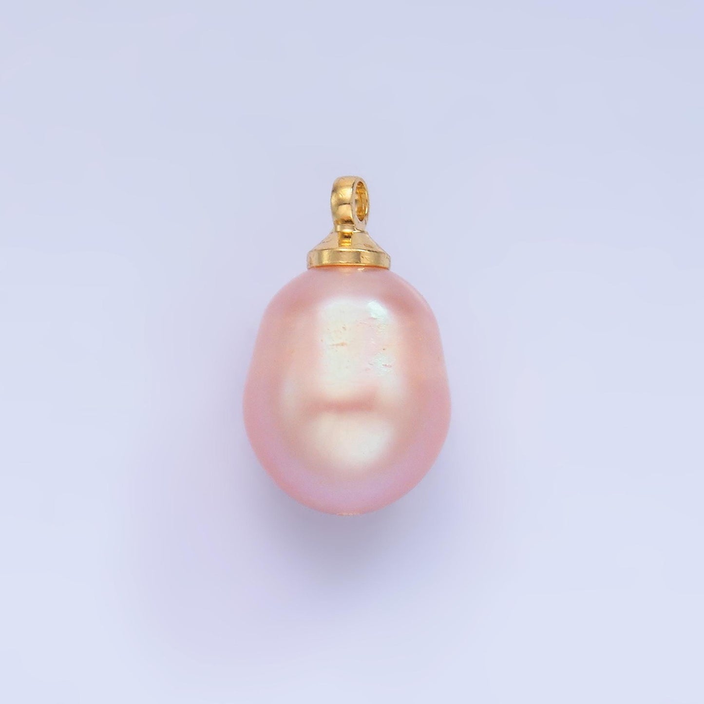 1x small fresh water pearl gold 9 mm real pearl mini charm minimalist bracelet necklace earring enhancer charm pendant P-1580
