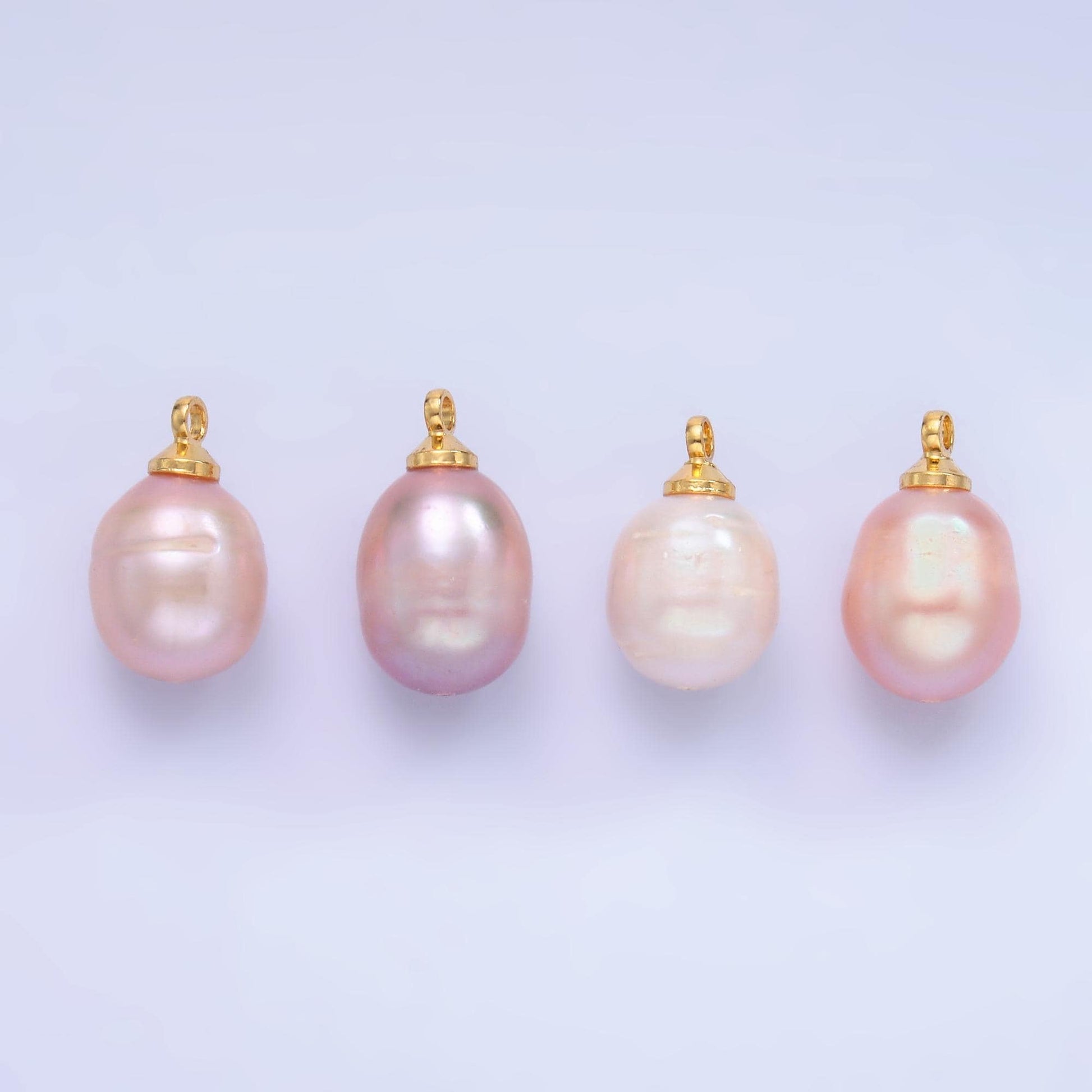 1x small fresh water pearl gold 9 mm real pearl mini charm minimalist bracelet necklace earring enhancer charm pendant P-1580