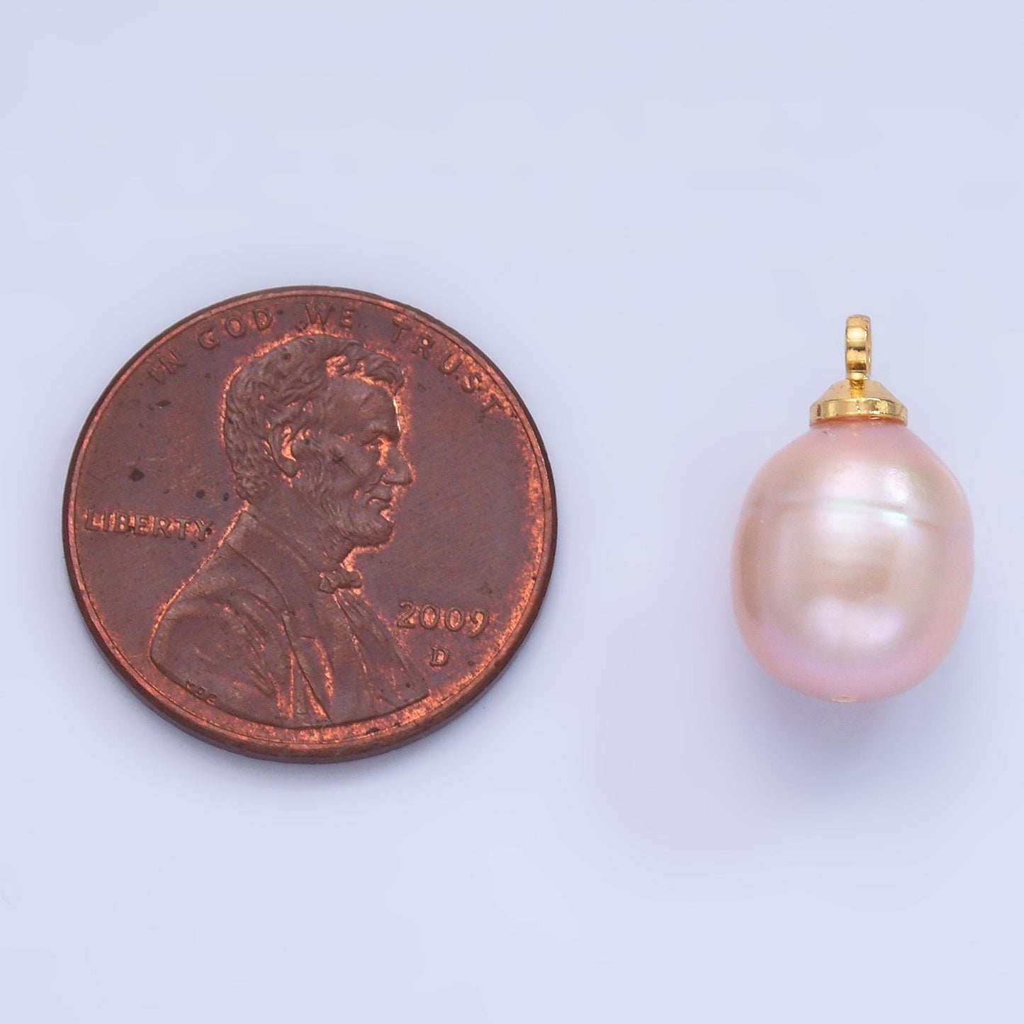 1x small fresh water pearl gold 9 mm real pearl mini charm minimalist bracelet necklace earring enhancer charm pendant P-1580