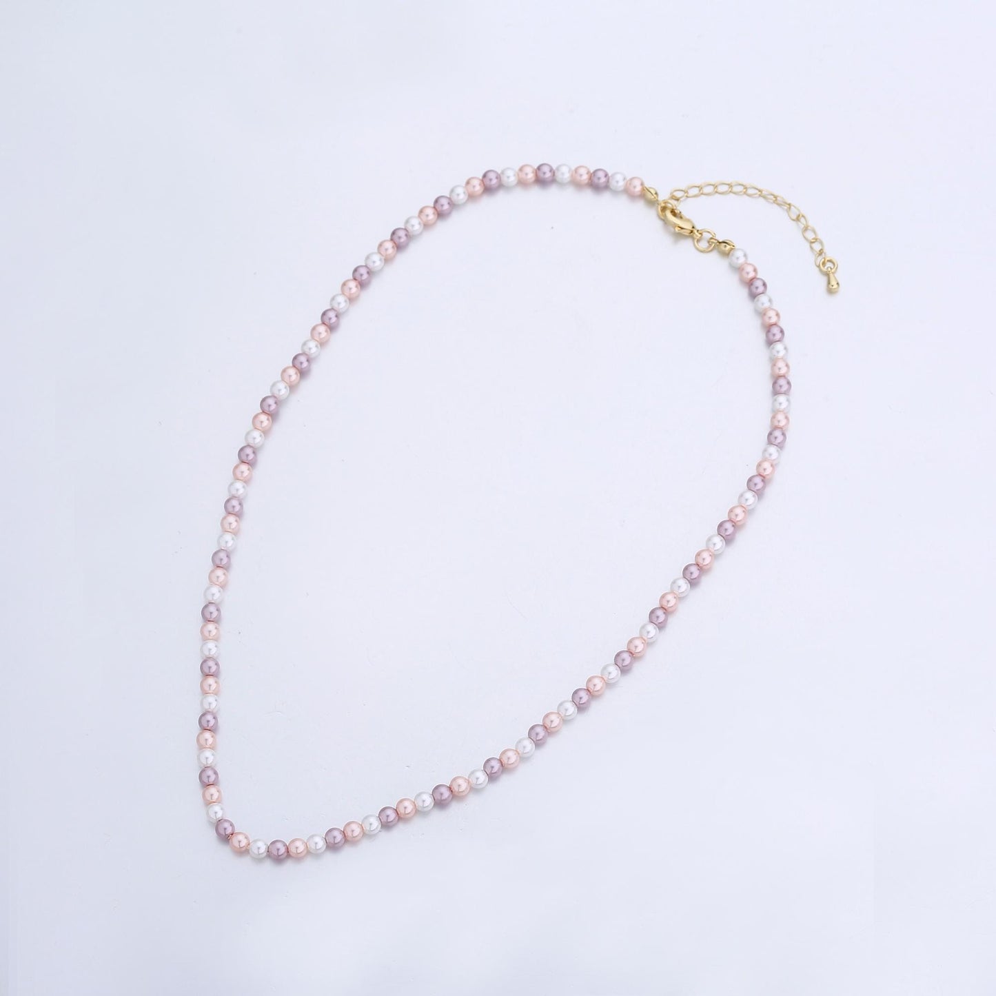 Handmade Candy Pink Shell Pearl Necklace 17 inch + 2 inch extender WA-2792