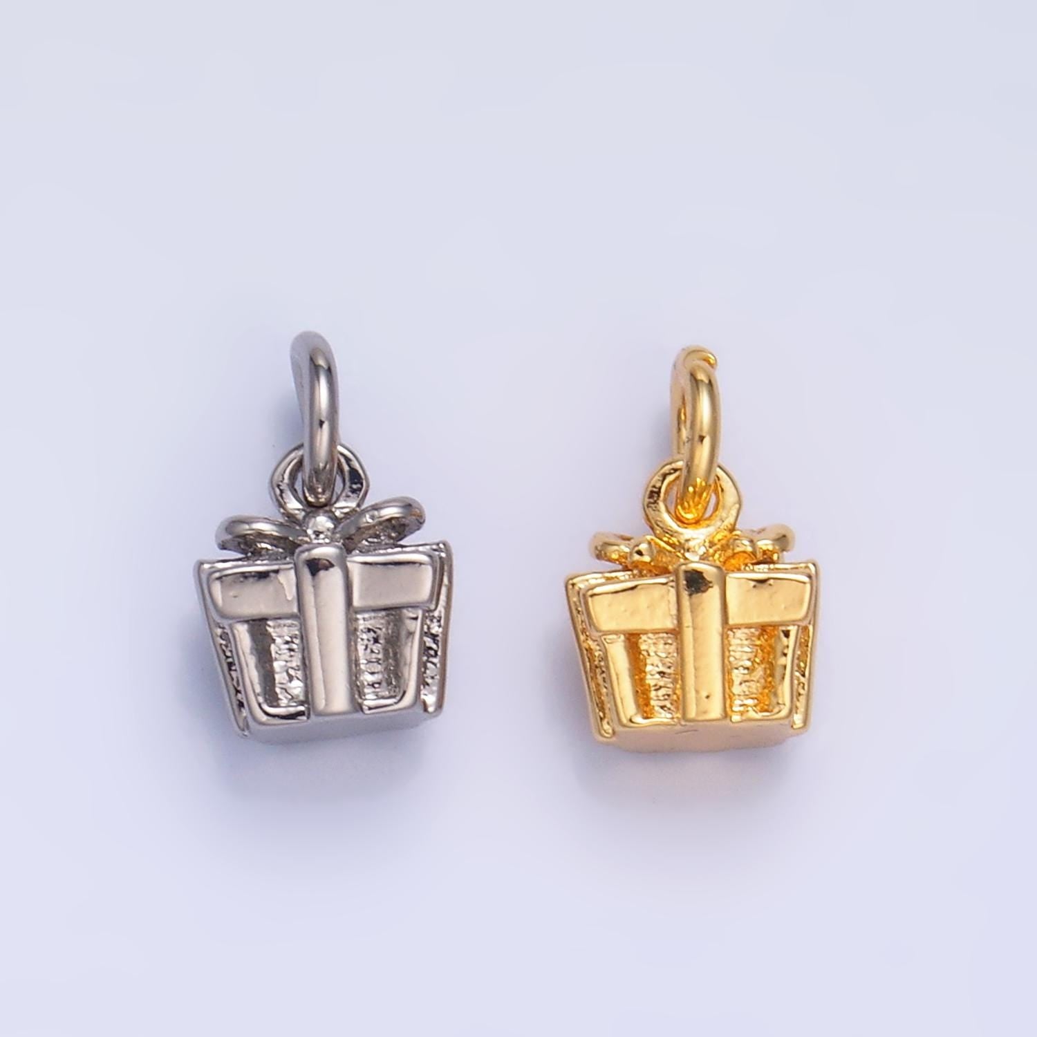 Mini Present Charm Gold Wrapped Gift for Birthday Jewelry Inspired W799
