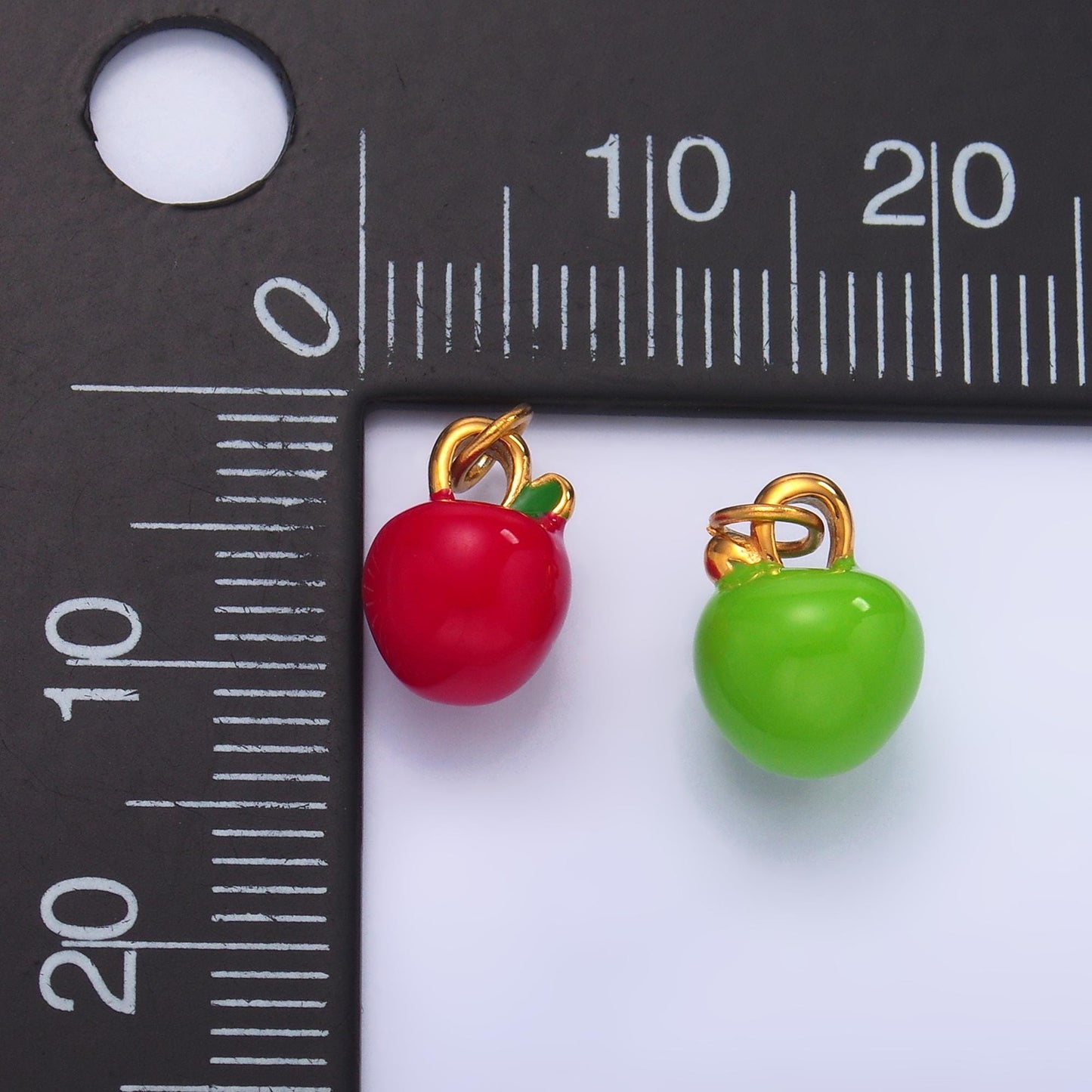 24k gold filled red washington apple Charm Green Apple Fuji Pendant Food fruit charm | P851