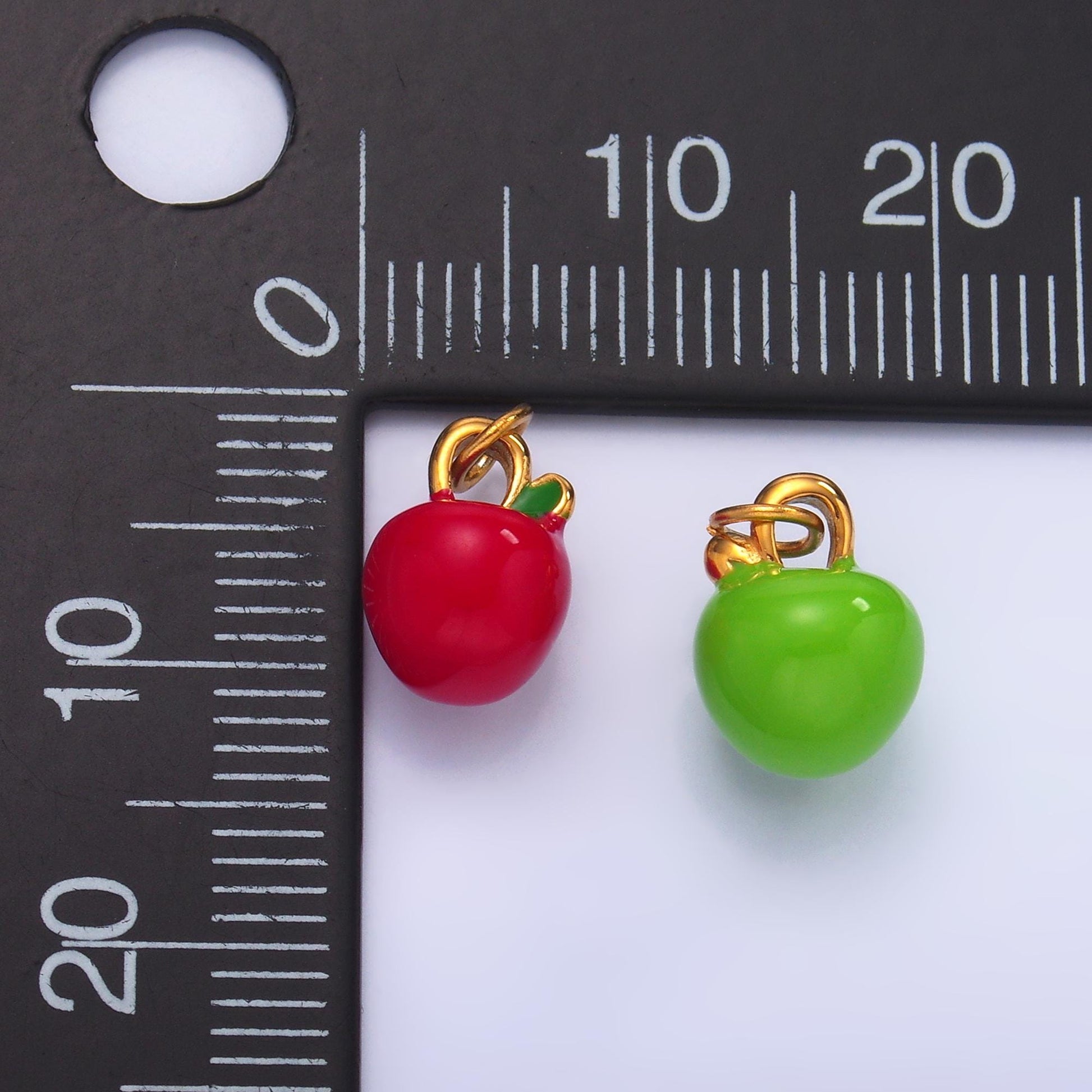24k gold filled red washington apple Charm Green Apple Fuji Pendant Food fruit charm | P851