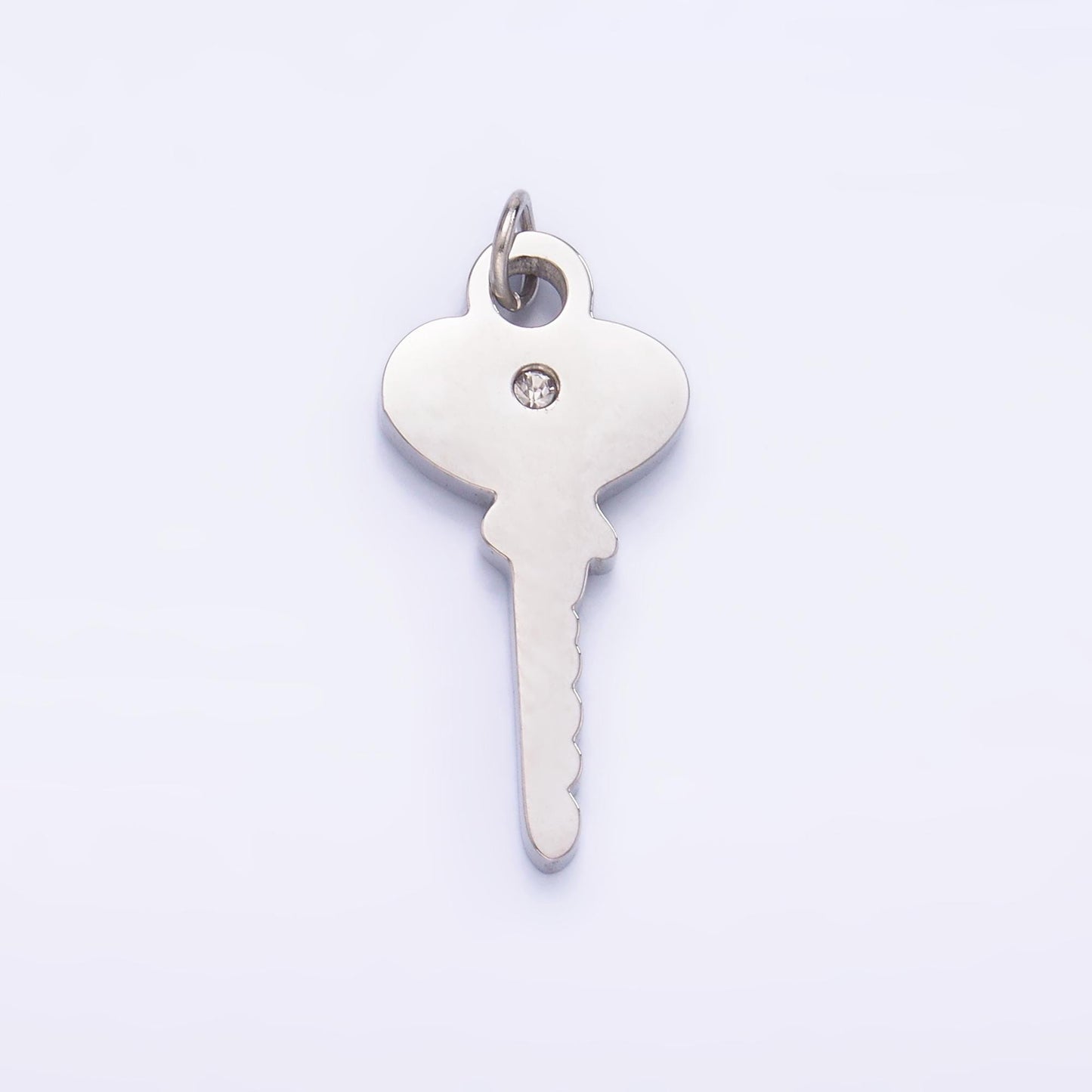 Dainty stainless steel PVD gold Plating key charm Dainty Silver CZ Lock jewelry inspired | P-849