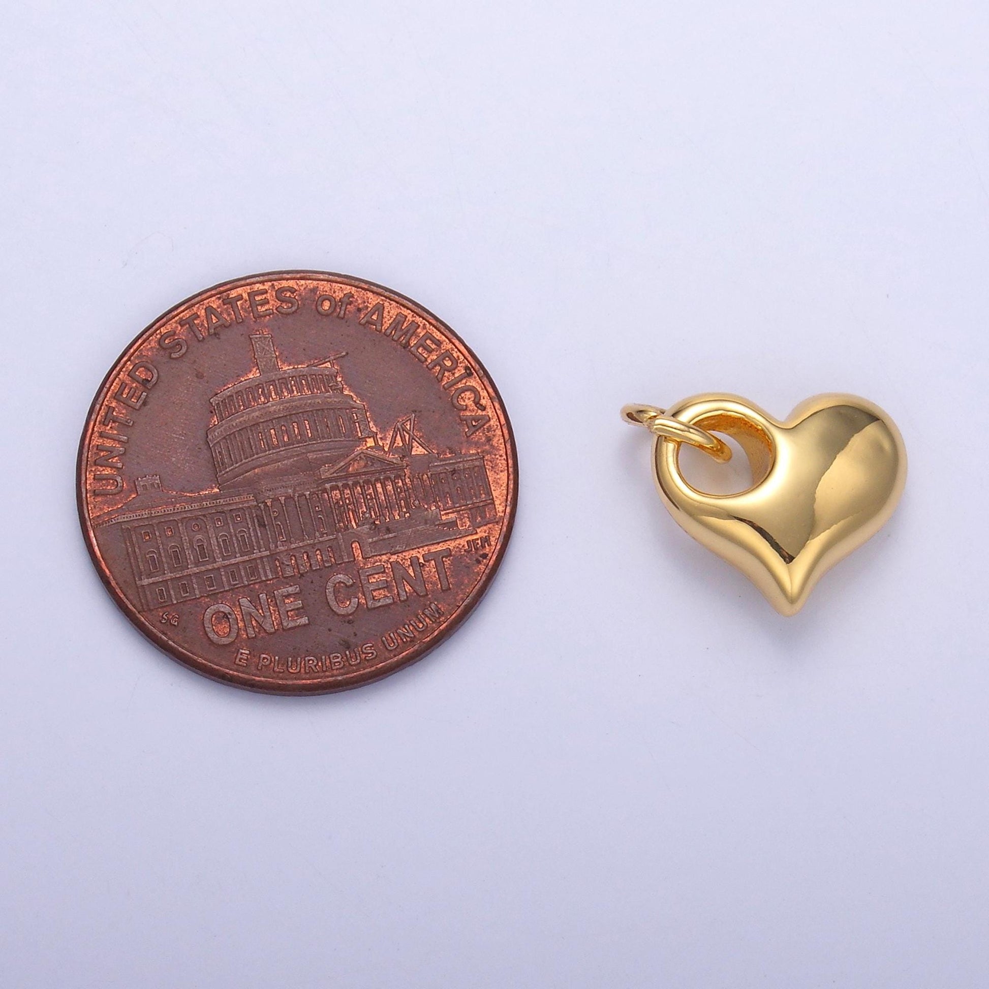 Mini 24k Gold Filled Heart Charms Small Mothers Love Charm for Bracelet Necklace N003