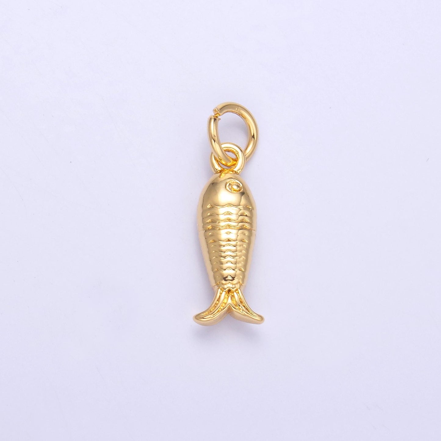 Silver Fish Charm 24K Gold Filled Fisher man Pendant Animal Bracelet Necklace for DIY Jewelry Making Supply N010