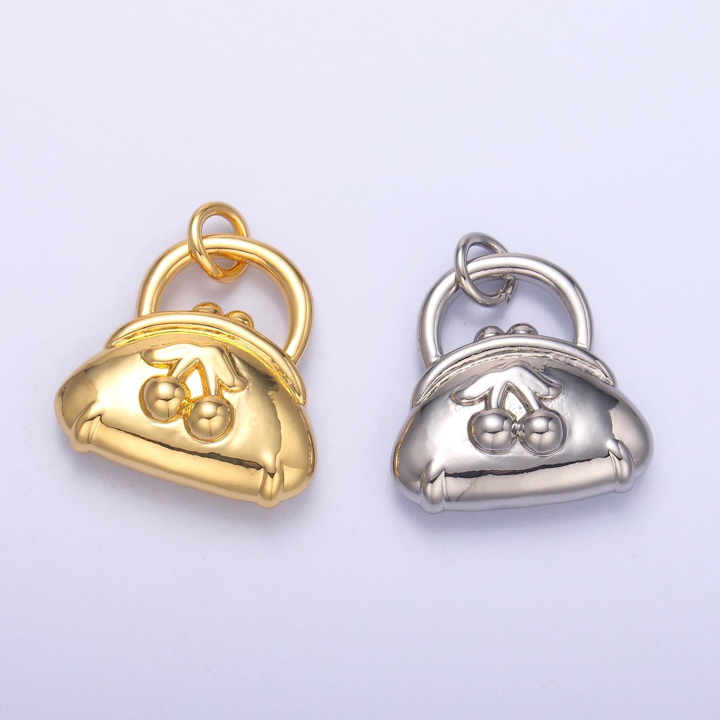 24k gold Filled dainty purse bag Cherry Charm pendant for bracelet necklace component | N-001