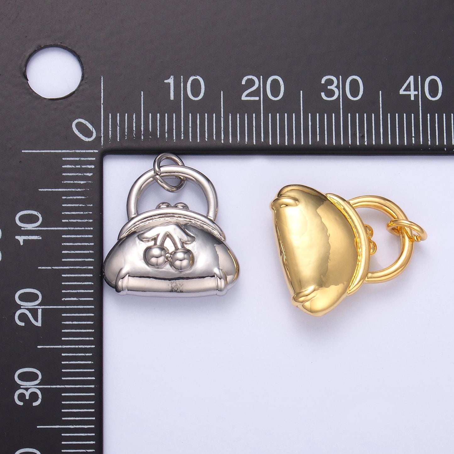 24k gold Filled dainty purse bag Cherry Charm pendant for bracelet necklace component | N-001