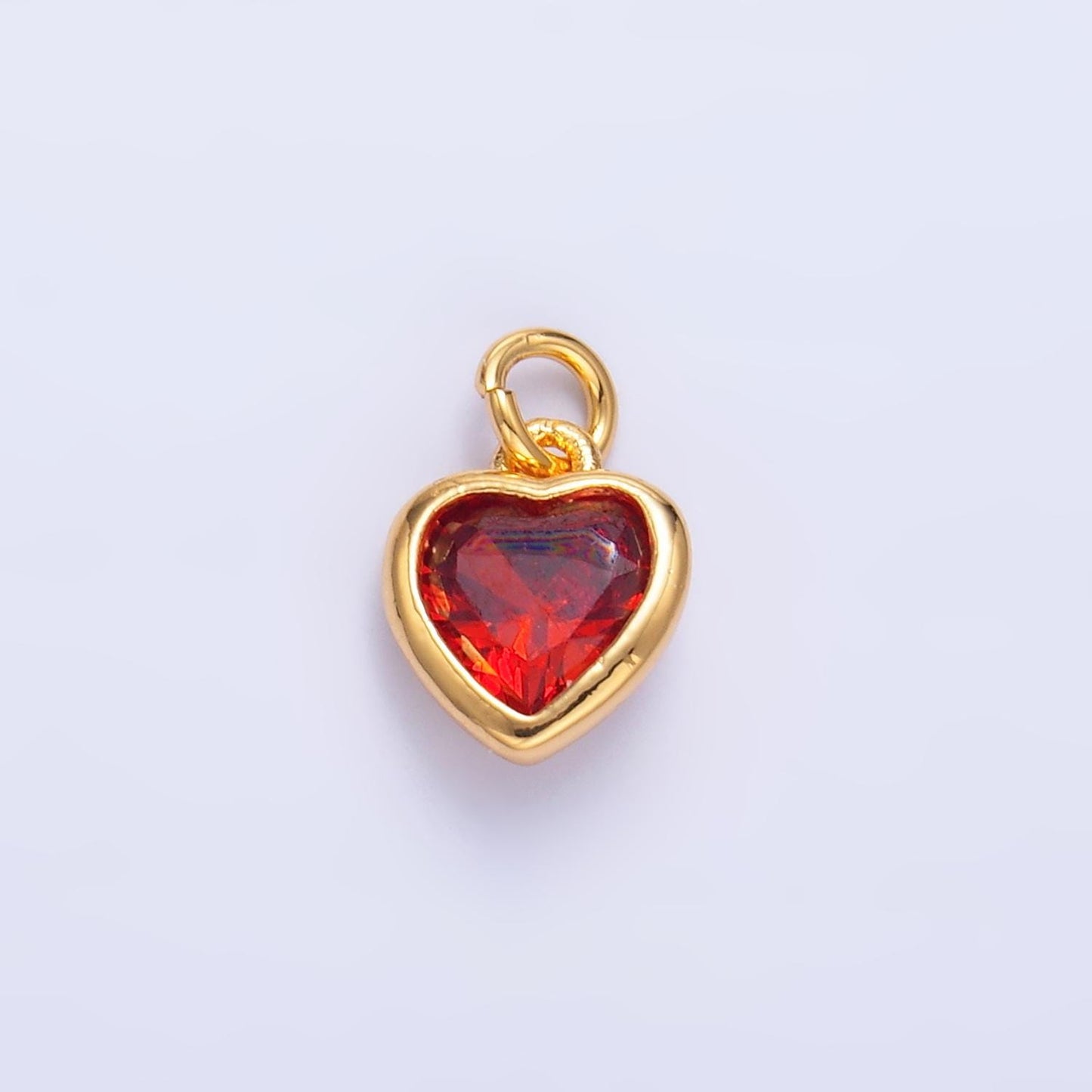 Mini cz heart charm gold heart charm Multi Color Tiny heart pendant C453