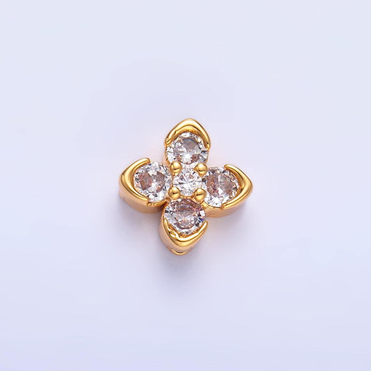 Mini Cubic Flower Bead Spacer 24k gold filled bead spacer in gold B-317