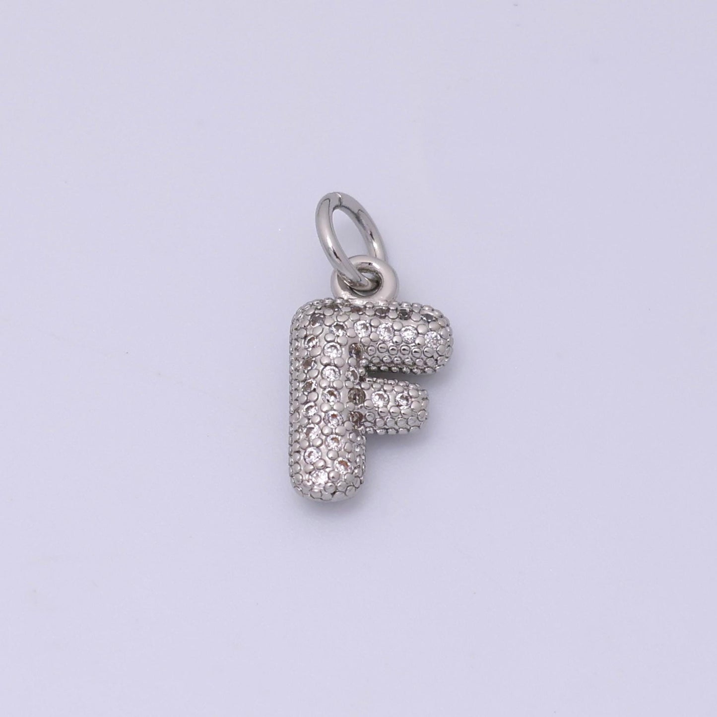 Mini Silver Initial Letter Charm Cubic Zirconia Alphabet Charm Wholesale Jewelry Supplies A157