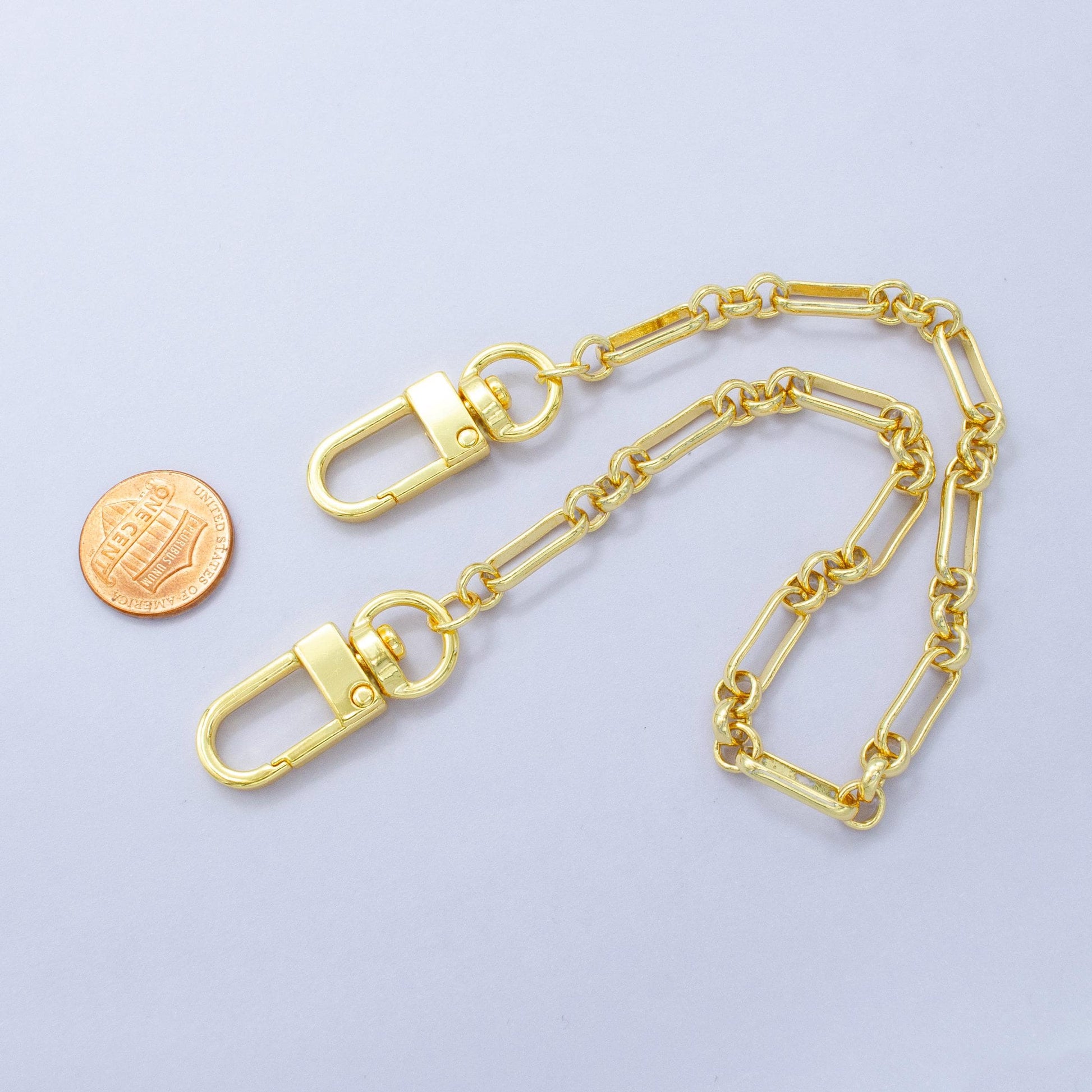 Long 24k Gold Filled Stadium chain 11.5 inch for Party Bag Charm Supply DIY Supply for Purse Charm Jewelry Making WA-2937