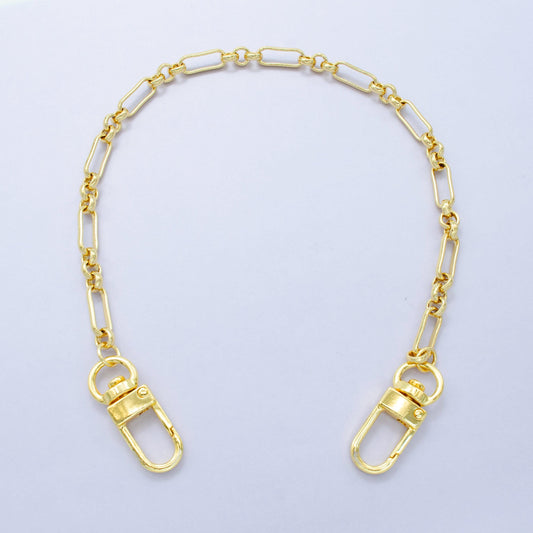 Long 24k Gold Filled Stadium chain 11.5 inch for Party Bag Charm Supply DIY Supply for Purse Charm Jewelry Making WA-2937
