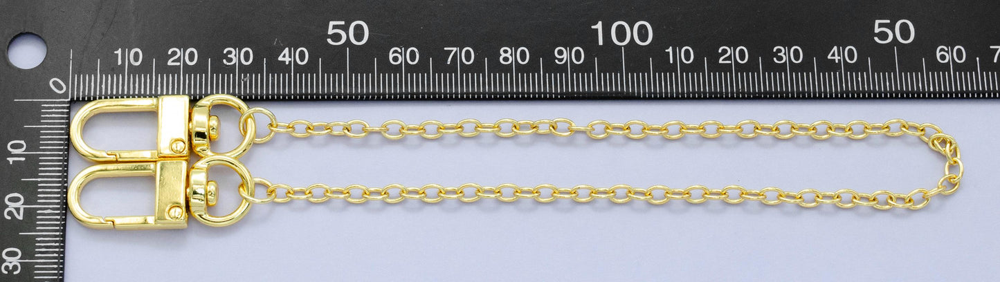 Long 24k Gold Filled Dainty Cable chain 11.5 inch for Party Bag Charm Supply DIY Supply for Purse Charm Jewelry Making WA-2932