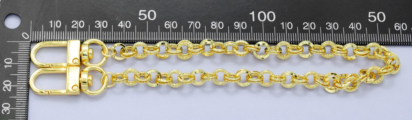 Long 24k Gold Filled Dainty Rolo chain 11.5 inch for Party Bag Charm Supply DIY Supply for Purse Charm Jewelry Making WA-2927