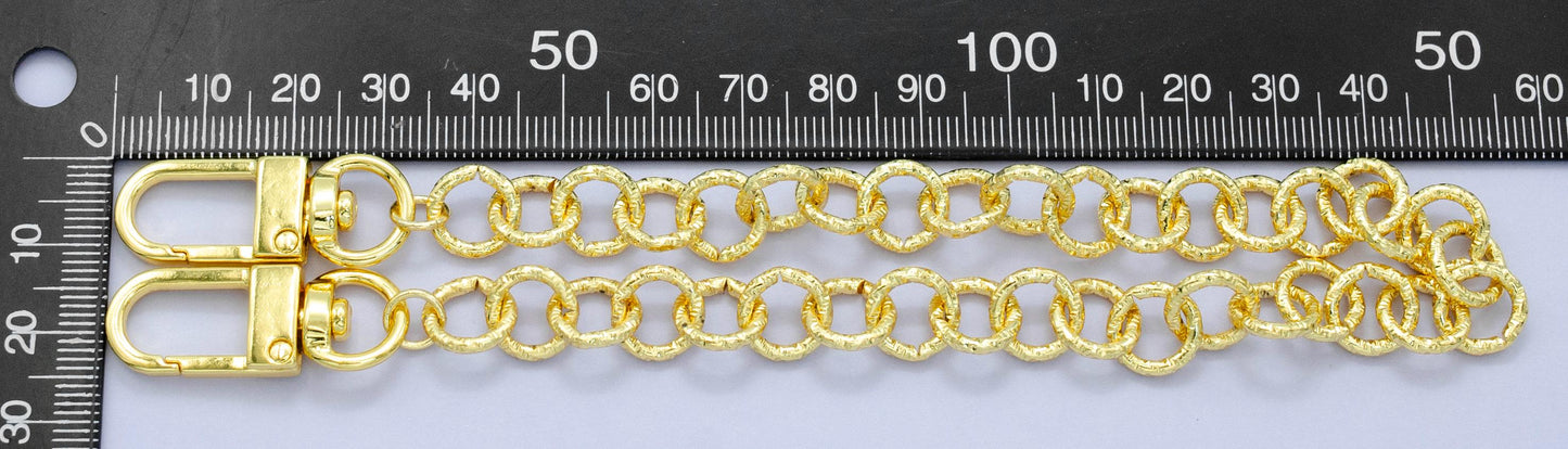 Long 24k Gold Filled Round Rollo chain 11.5 inch for Party Bag Charm Supply DIY Supply for Purse Charm Jewelry Making WA-2926