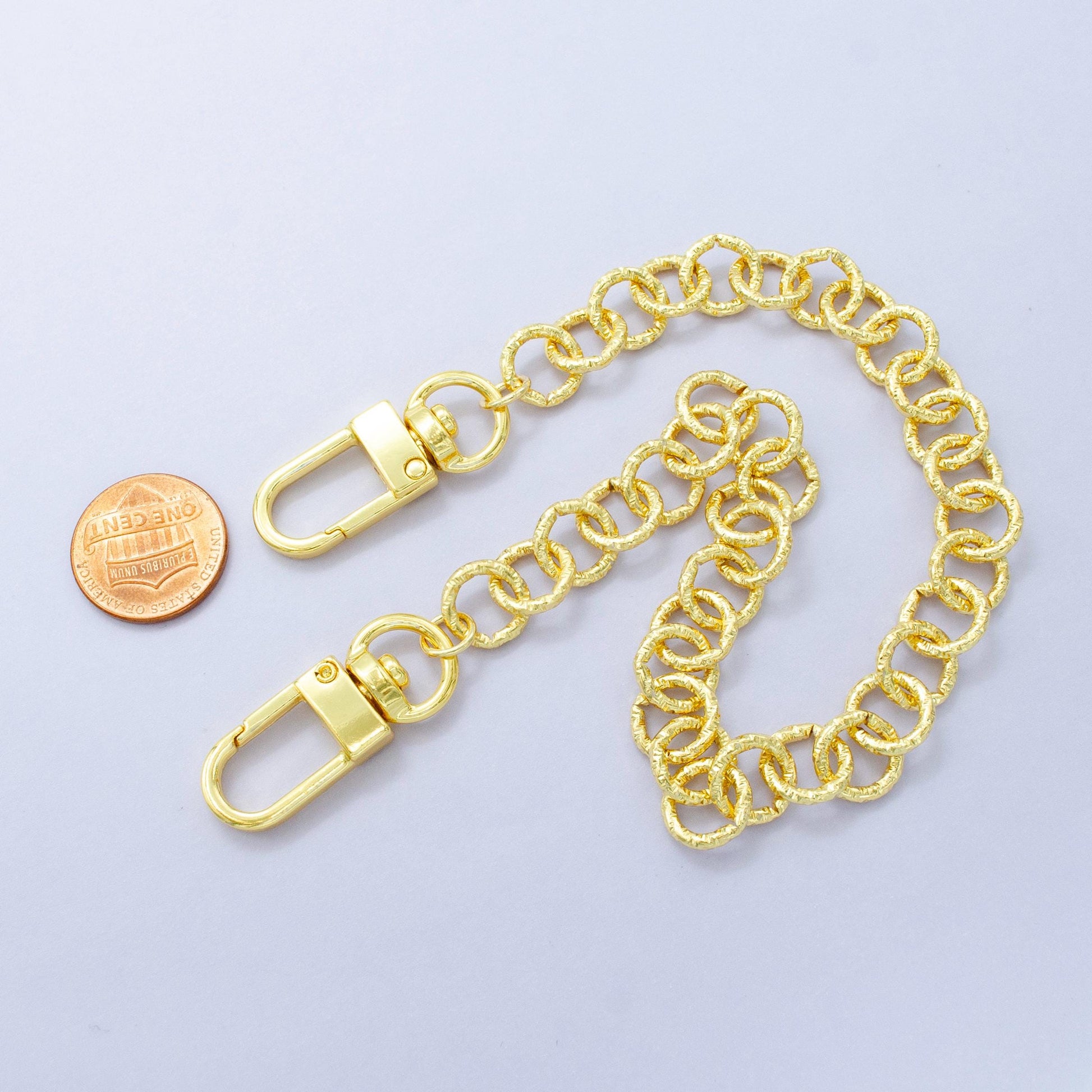 Long 24k Gold Filled Round Rollo chain 11.5 inch for Party Bag Charm Supply DIY Supply for Purse Charm Jewelry Making WA-2926