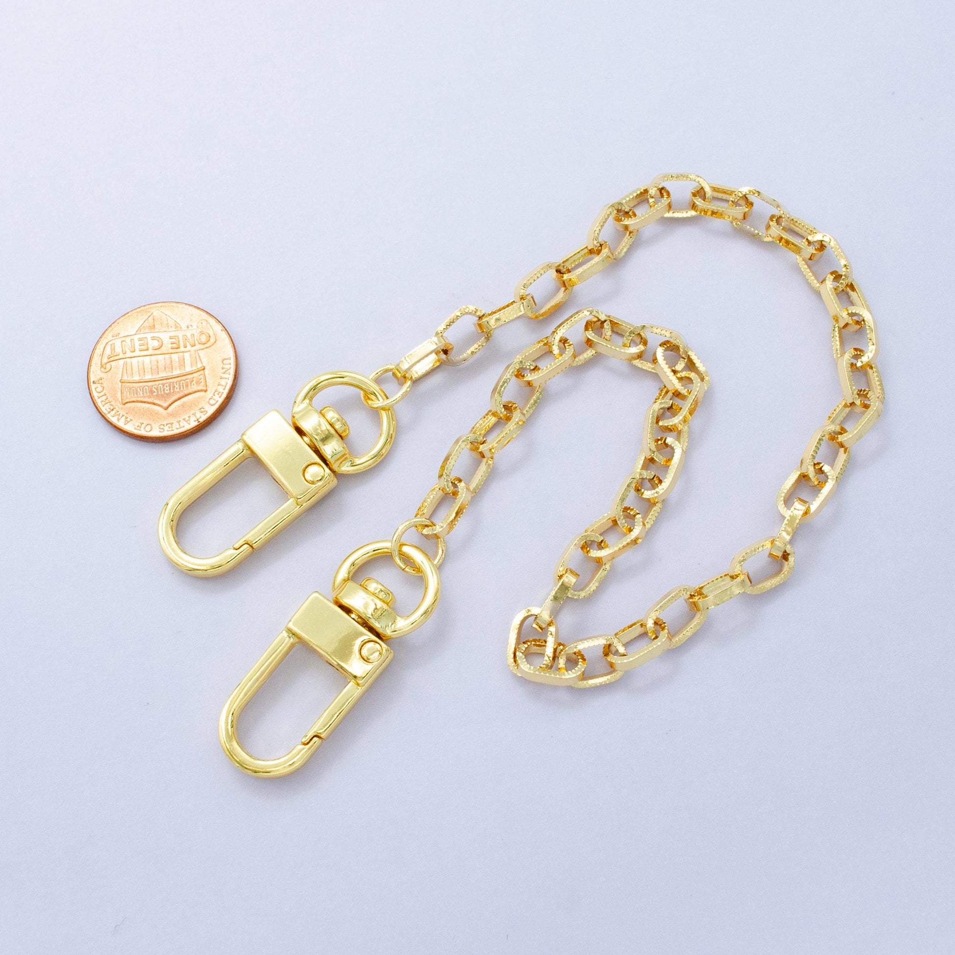 Long 24k Gold Filled Oval Paper Clip chain 11.5 inch for Party Bag Charm Supply DIY Supply for Purse Charm Jewelry Making WA-2925