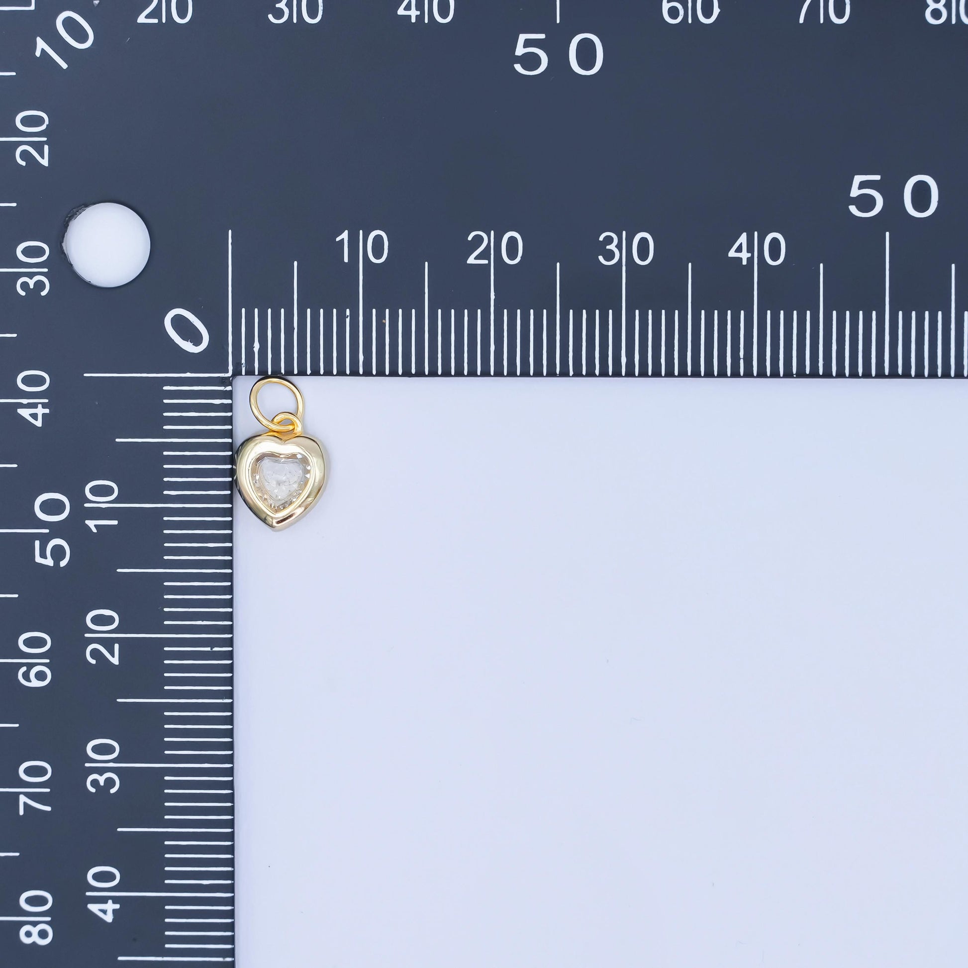 Mini 7.5mm Heart Bezel charm s925 Sterling Silver Heart charm Gold Vermeil heart charm for Minimalist Jewelry Making Supply SL-638