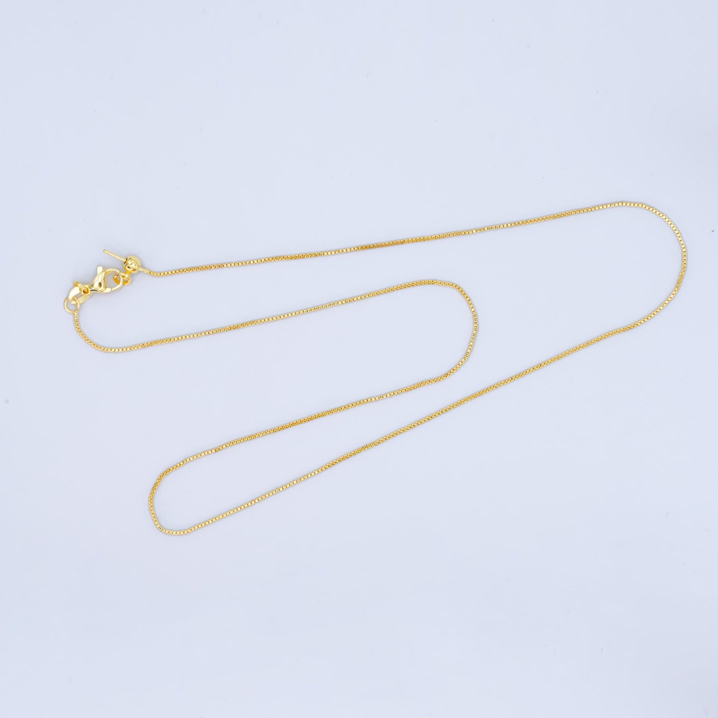 Dainty Threader Box Chain adjustable necklace ready to wear 24k gold filled necklace dainty chain for jewelry making with charm WA2738