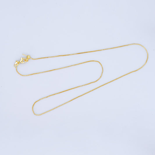 Dainty Threader Box Chain adjustable necklace ready to wear 24k gold filled necklace dainty chain for jewelry making with charm WA2738