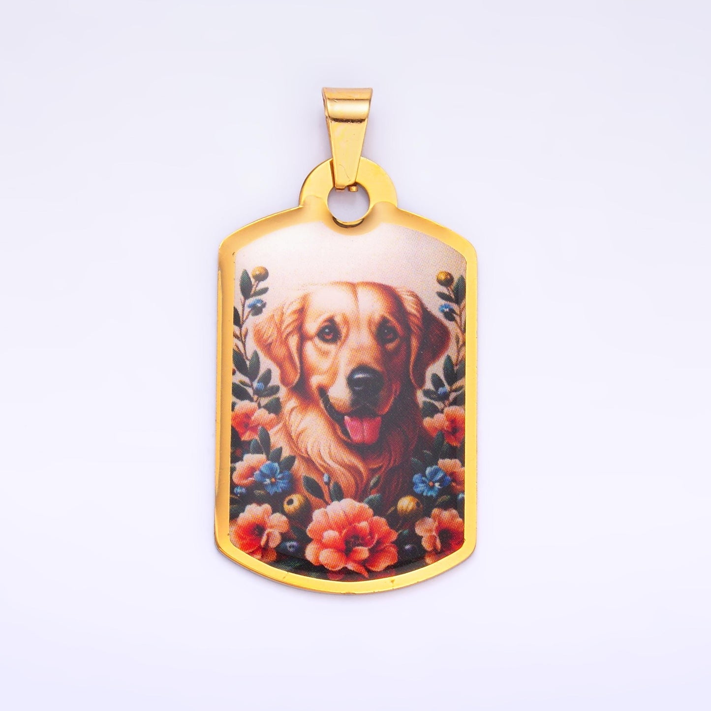Dainty stainless steel dog Tag charm cute puppy pendant Picture charm necklace for diy jewelry making supply pet jewelry P1216